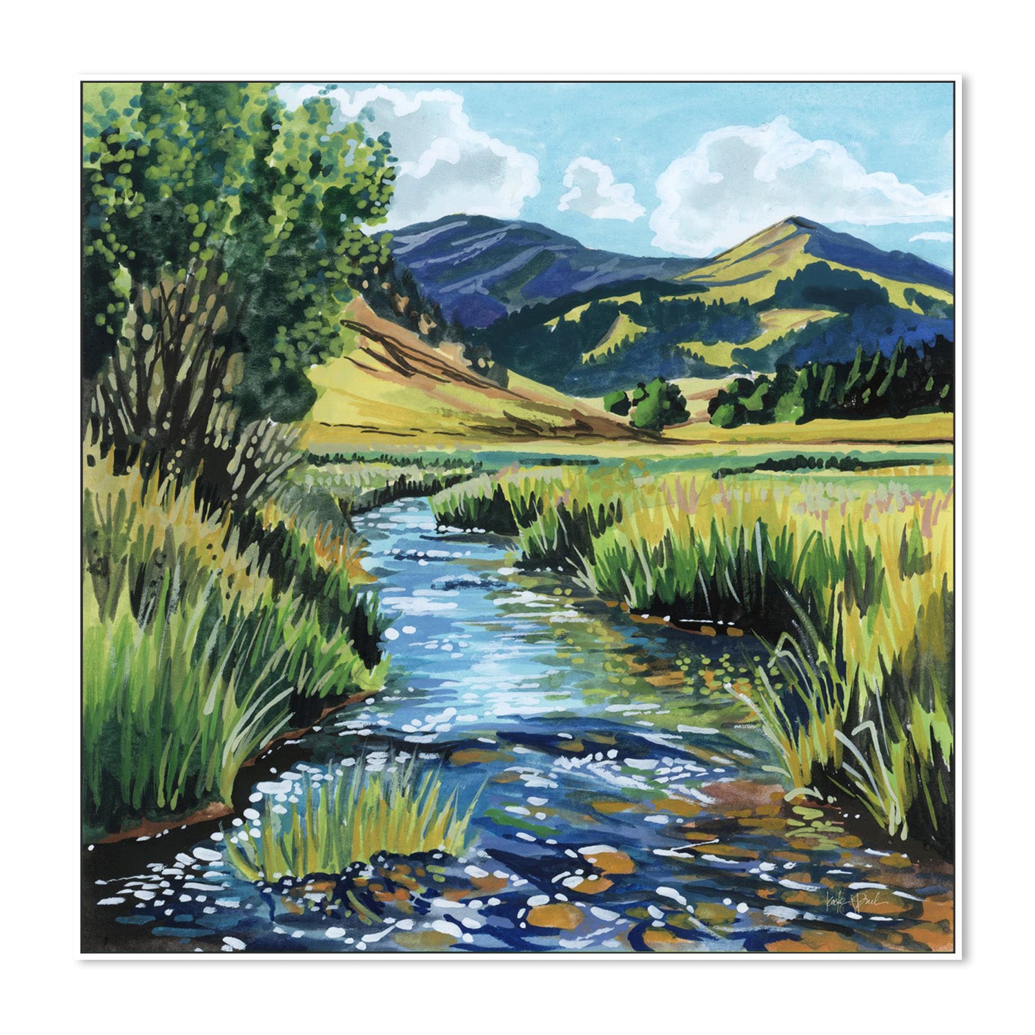 wall-art-print-canvas-poster-framed-Open Mountain Stream-5