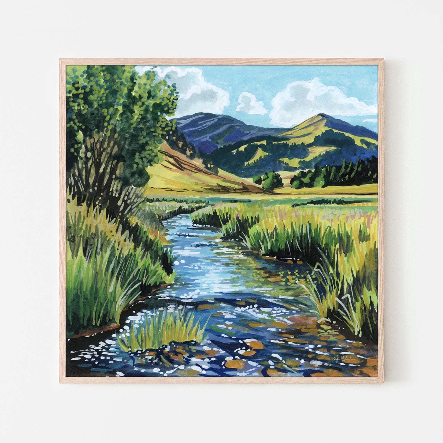 wall-art-print-canvas-poster-framed-Open Mountain Stream-6