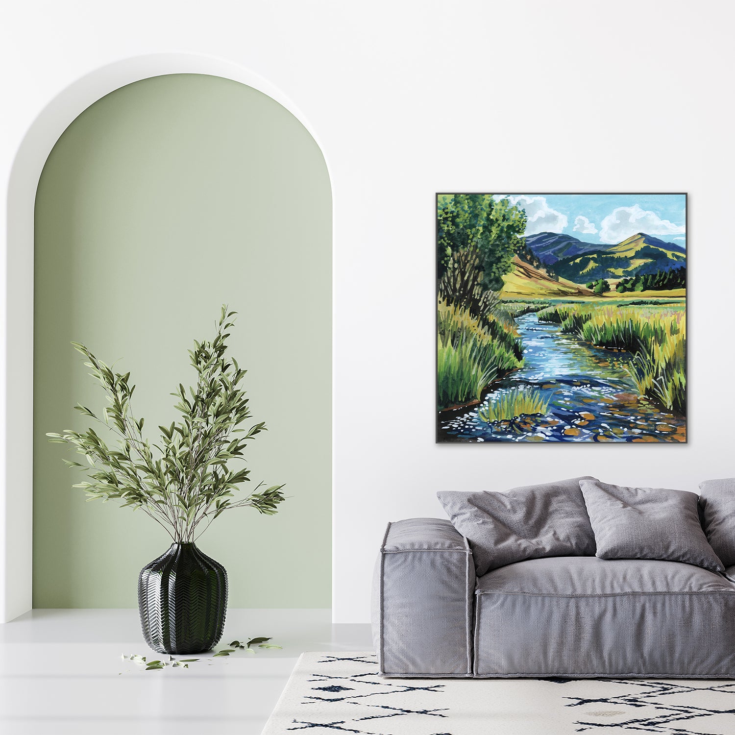wall-art-print-canvas-poster-framed-Open Mountain Stream-9