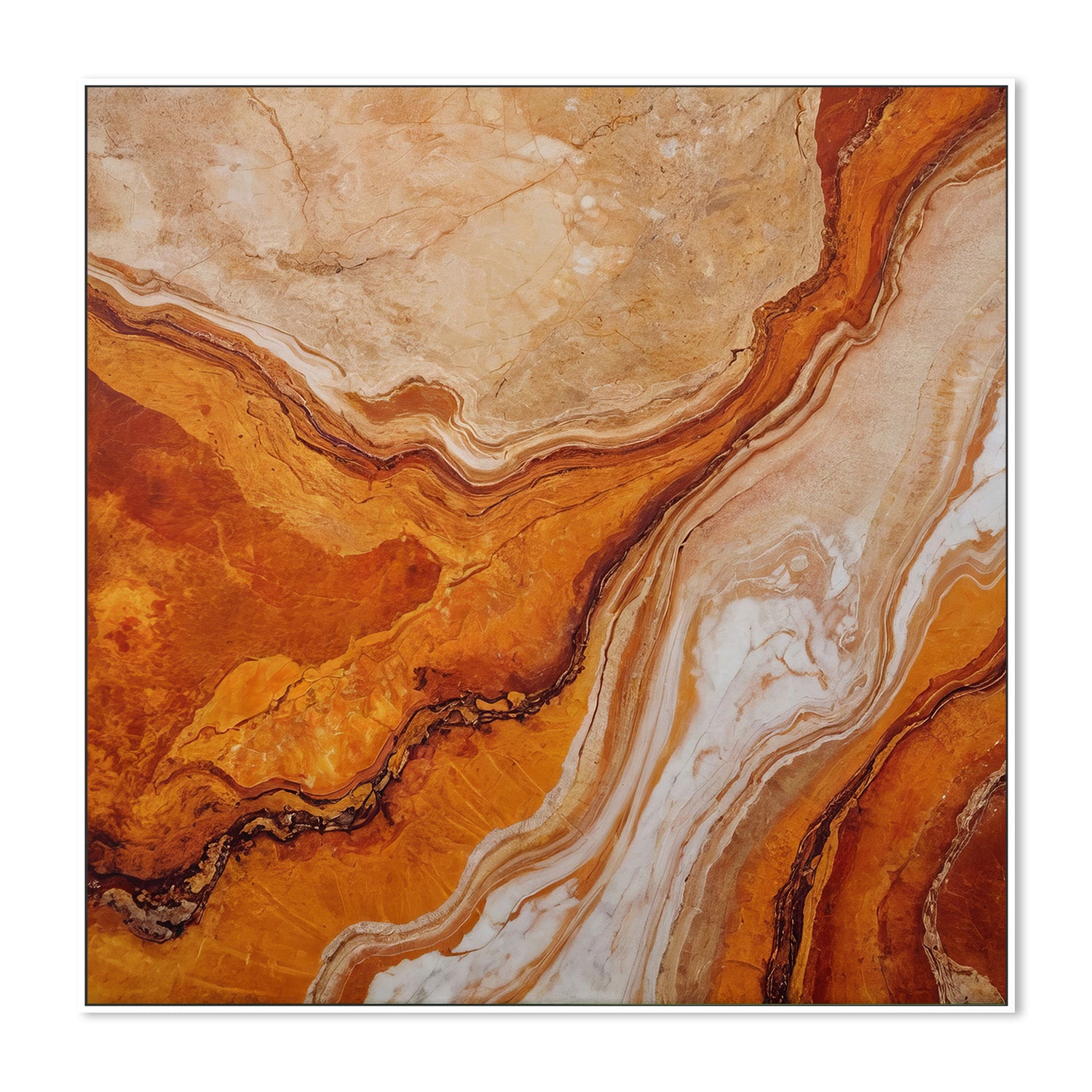 wall-art-print-canvas-poster-framed-Orange and Beige Marble Textures , By Alpenglow Workshop-5
