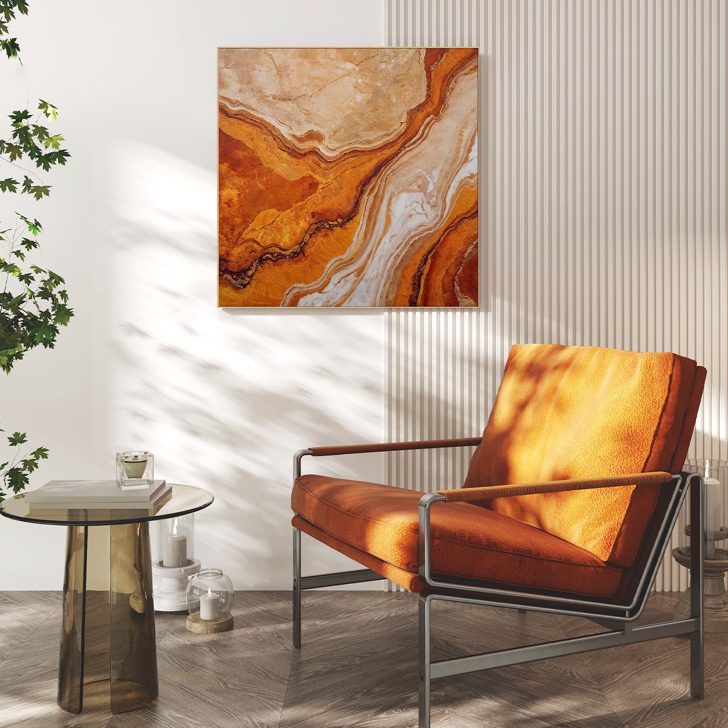 wall-art-print-canvas-poster-framed-Orange and Beige Marble Textures , By Alpenglow Workshop-7