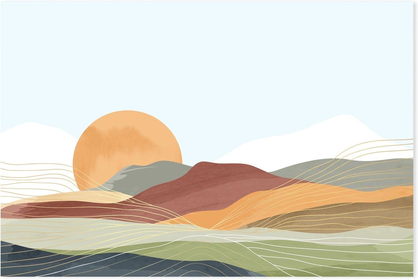 wall-art-print-canvas-poster-framed-Orange Sunset-GIOIA-WALL-ART