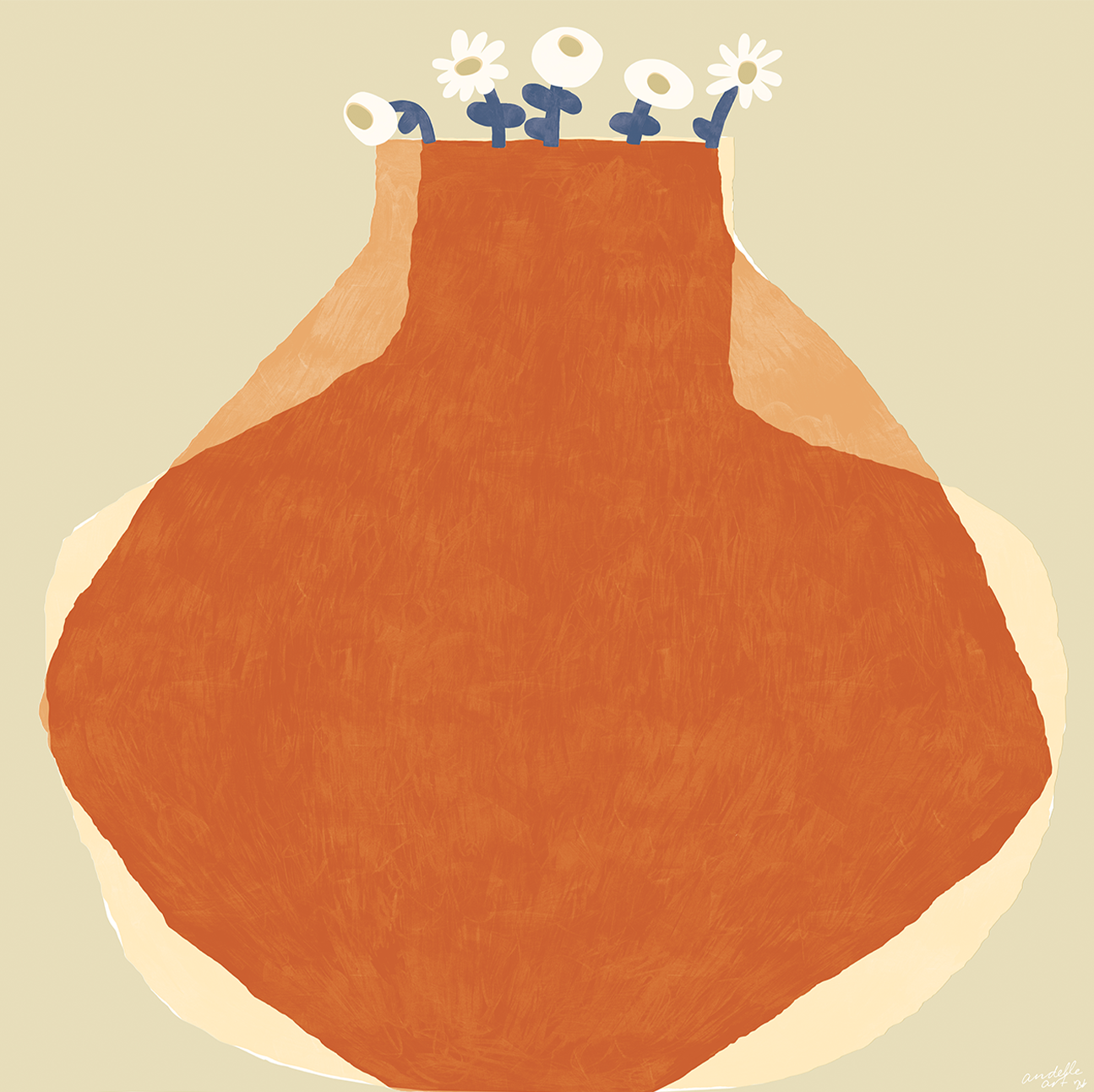wall-art-print-canvas-poster-framed-Orange Vase , By Andelle Art-1
