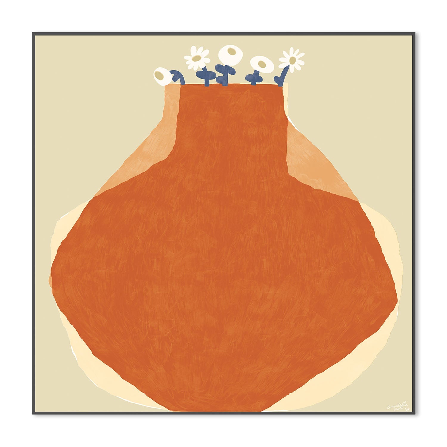 wall-art-print-canvas-poster-framed-Orange Vase , By Andelle Art-3