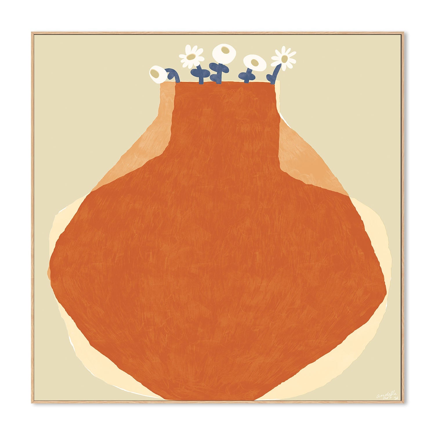 wall-art-print-canvas-poster-framed-Orange Vase , By Andelle Art-4