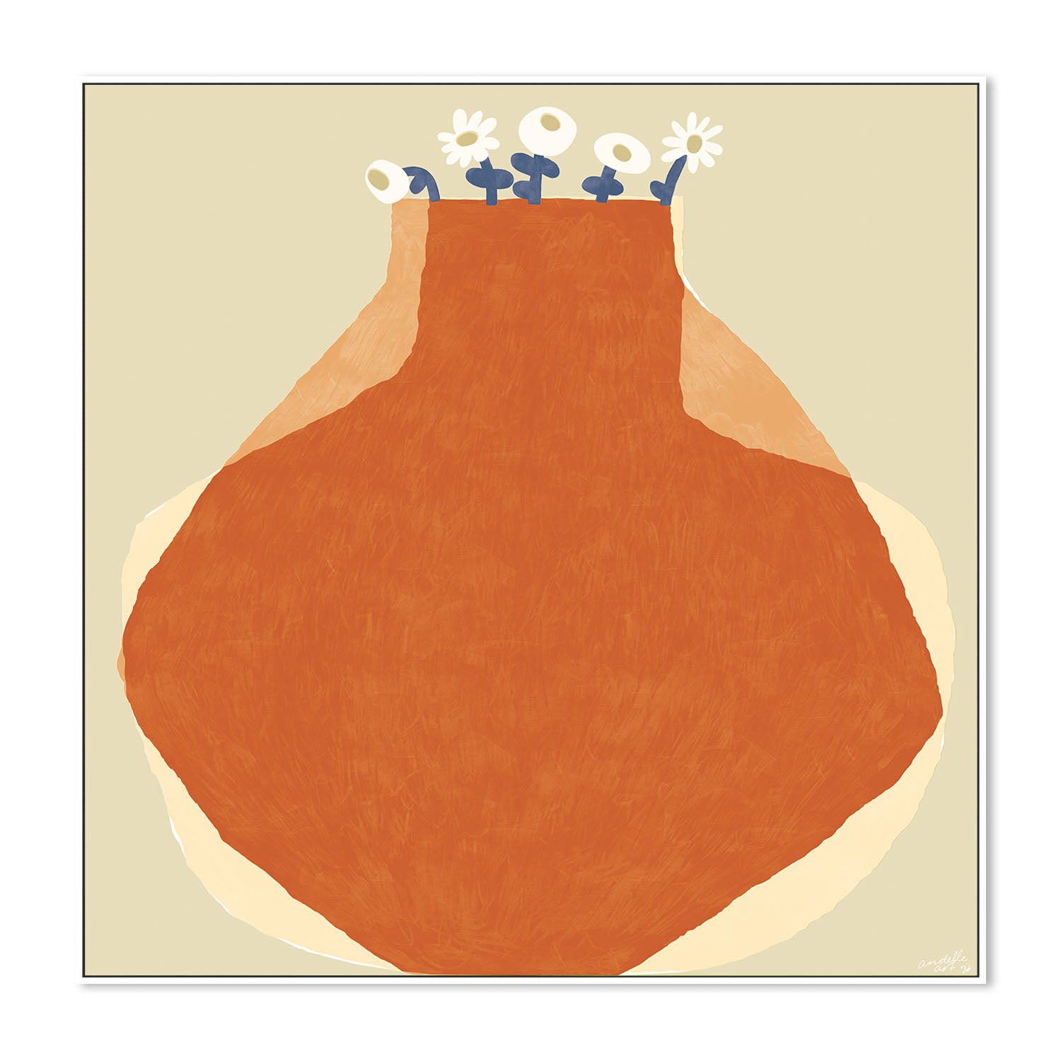 wall-art-print-canvas-poster-framed-Orange Vase , By Andelle Art-5