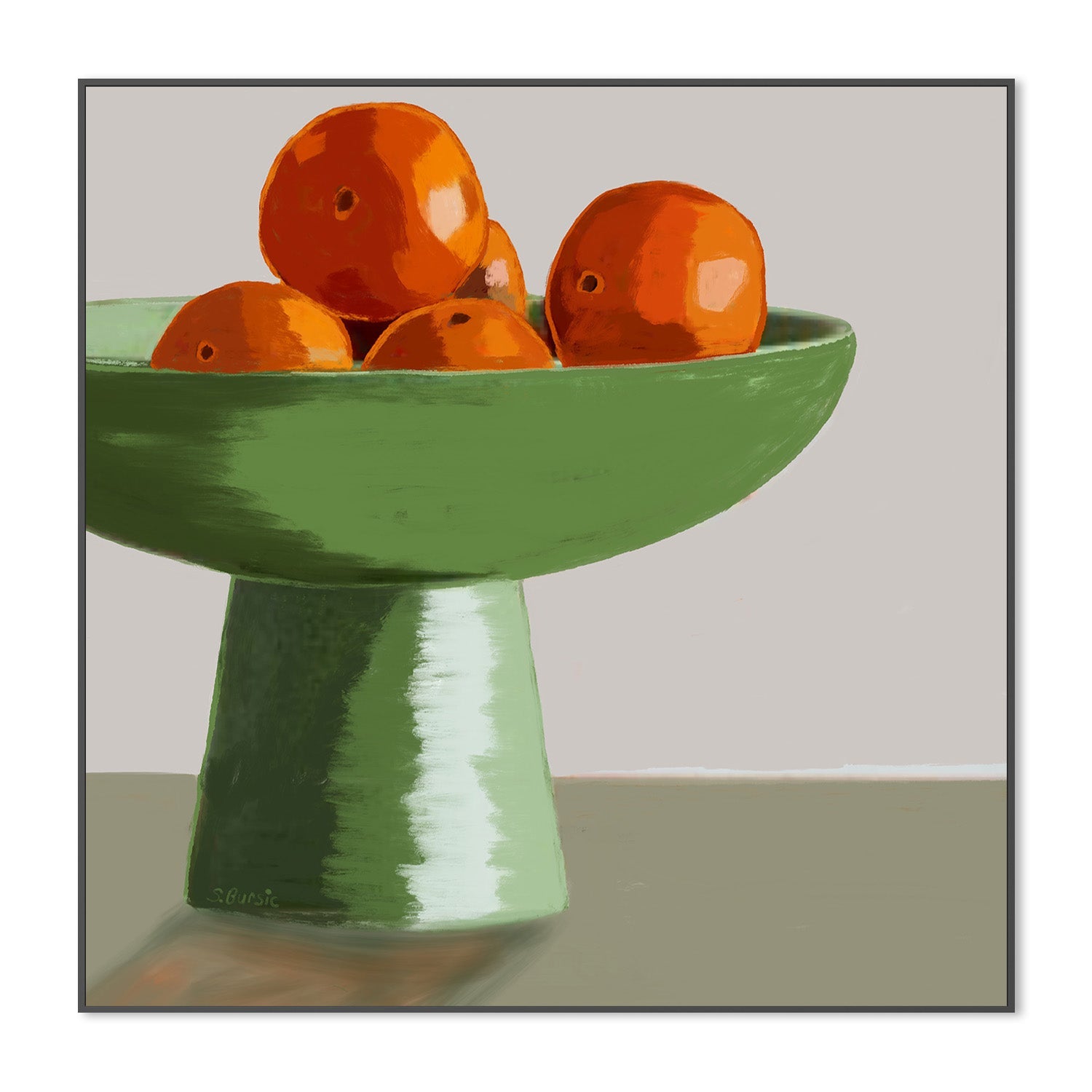 wall-art-print-canvas-poster-framed-Oranges Green Bowl, Style A , By Sharyn Bursic-3