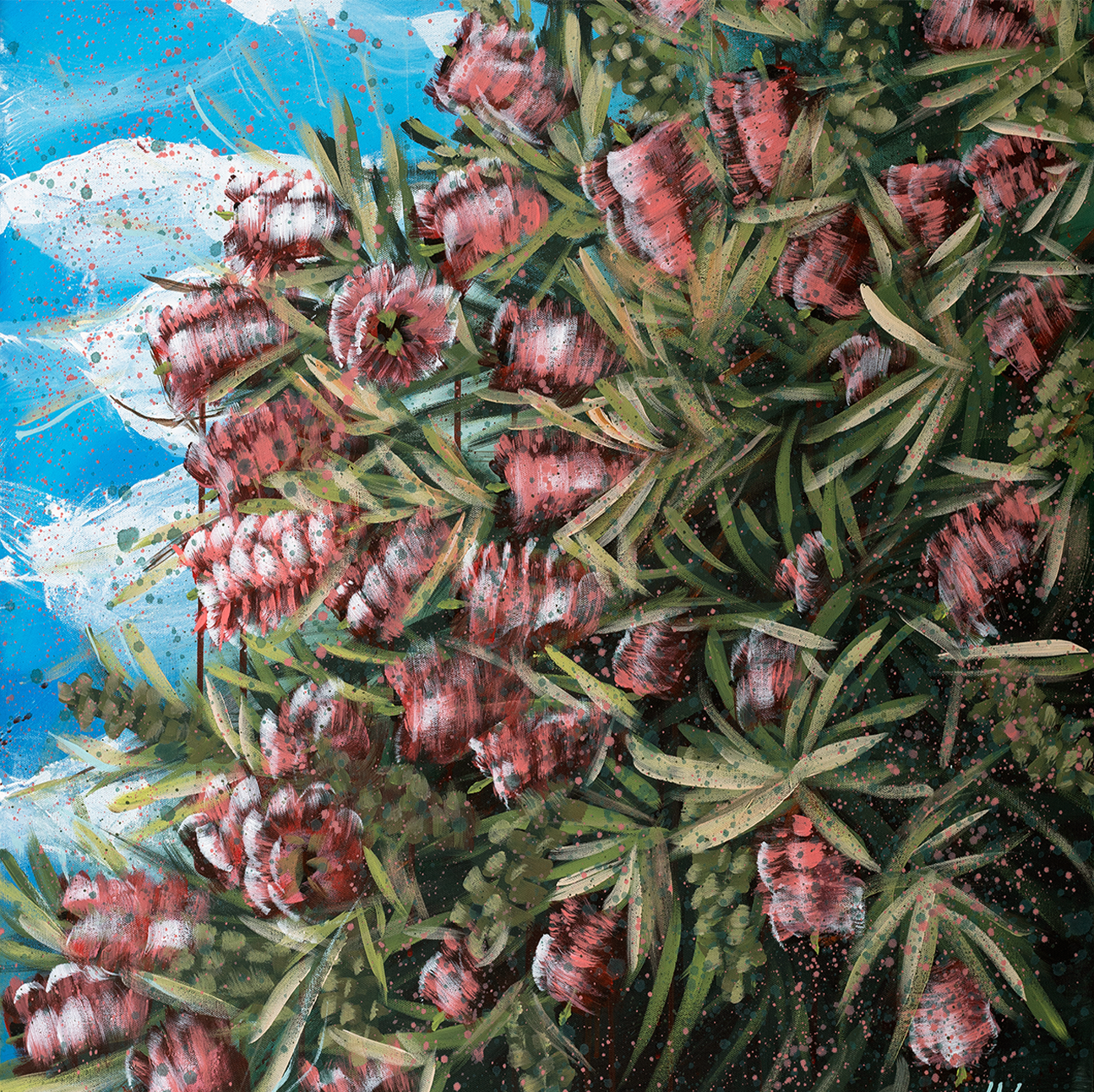 wall-art-print-canvas-poster-framed-Our Adventure Begins, Bottle Brush Flowers , By Hsin Lin-1