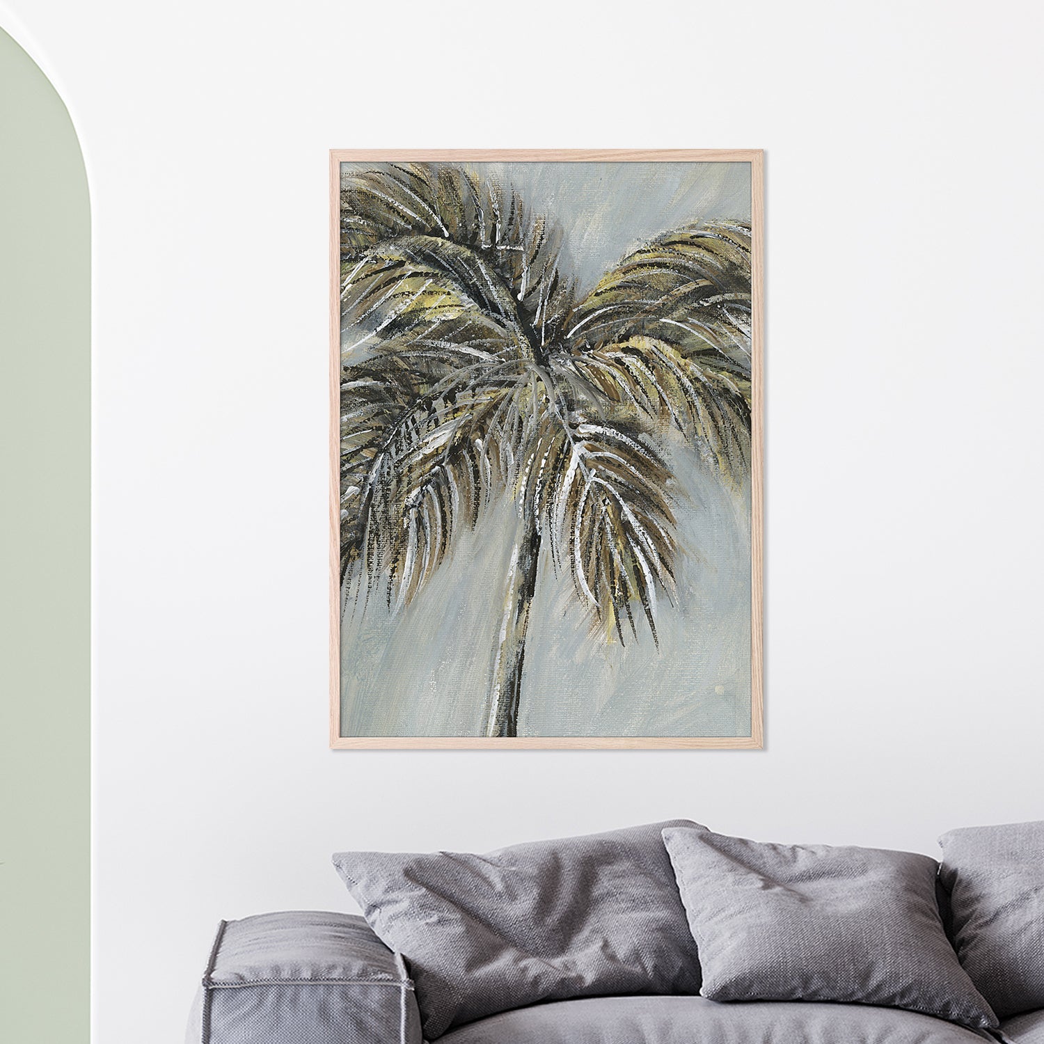 wall-art-print-canvas-poster-framed-Painterly Palm, Style A-7