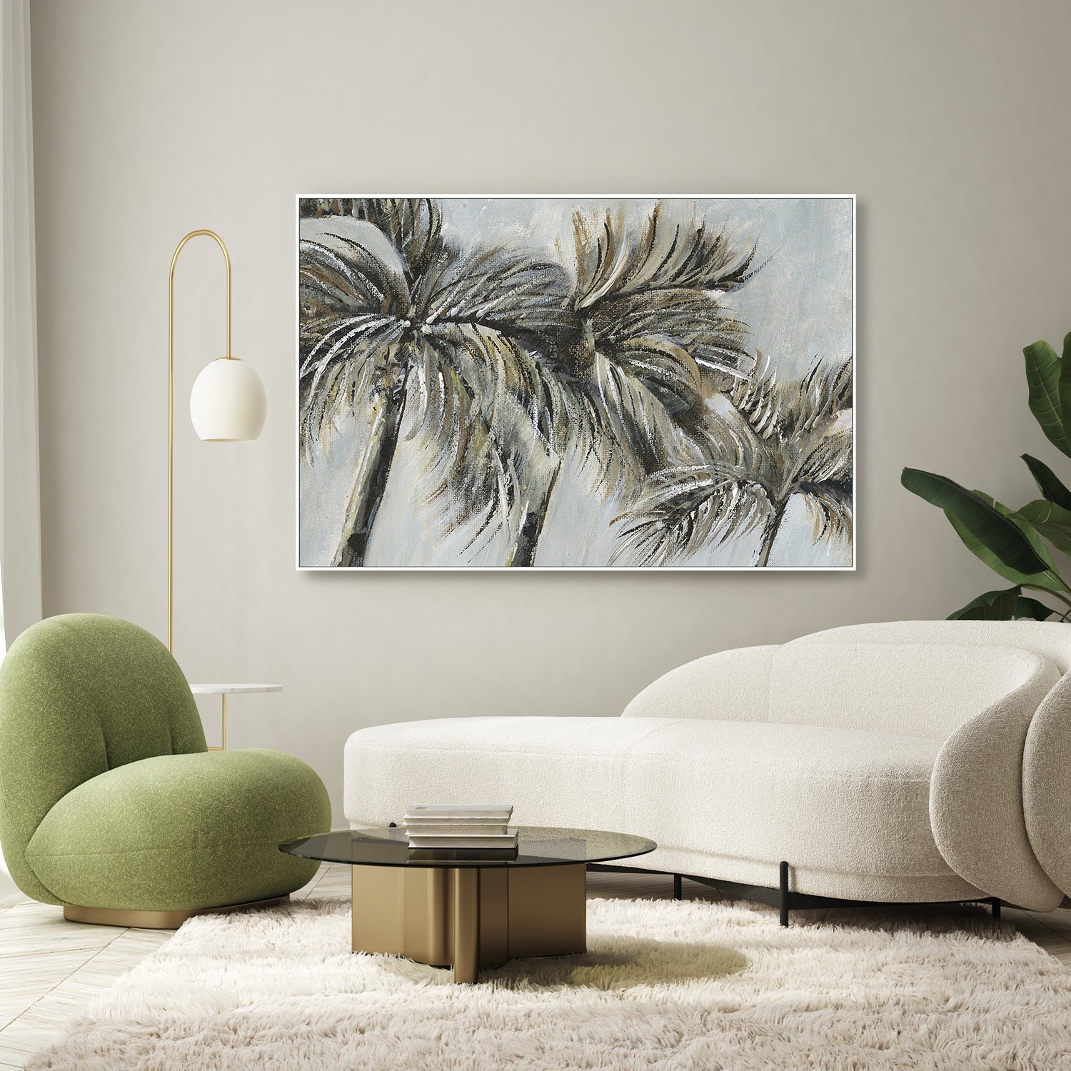 wall-art-print-canvas-poster-framed-Painterly Palm, Style B-9
