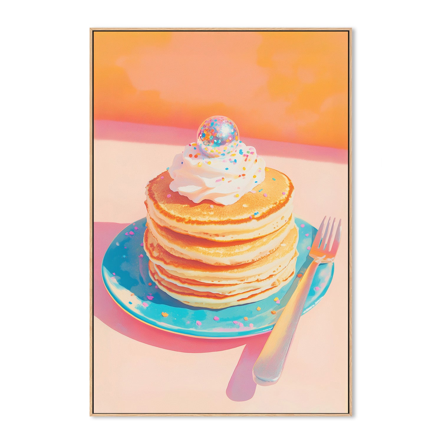 wall-art-print-canvas-poster-framed-Pancake with Disco Ball , By Melloi Art-4