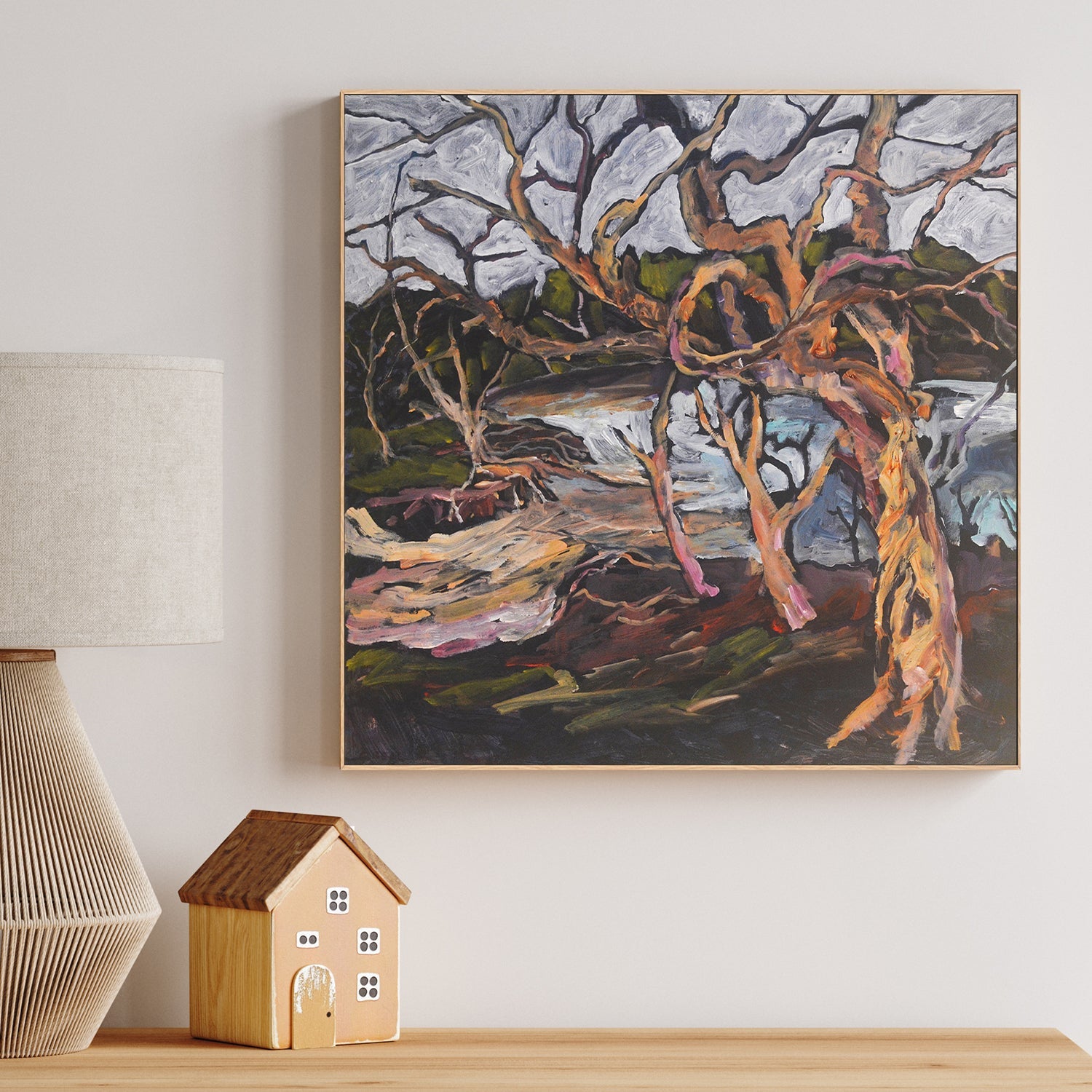 wall-art-print-canvas-poster-framed-Paperbarks At The Lake , By Christine Read-2
