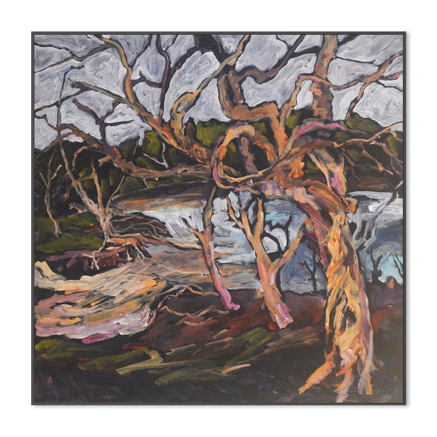 wall-art-print-canvas-poster-framed-Paperbarks At The Lake , By Christine Read-3