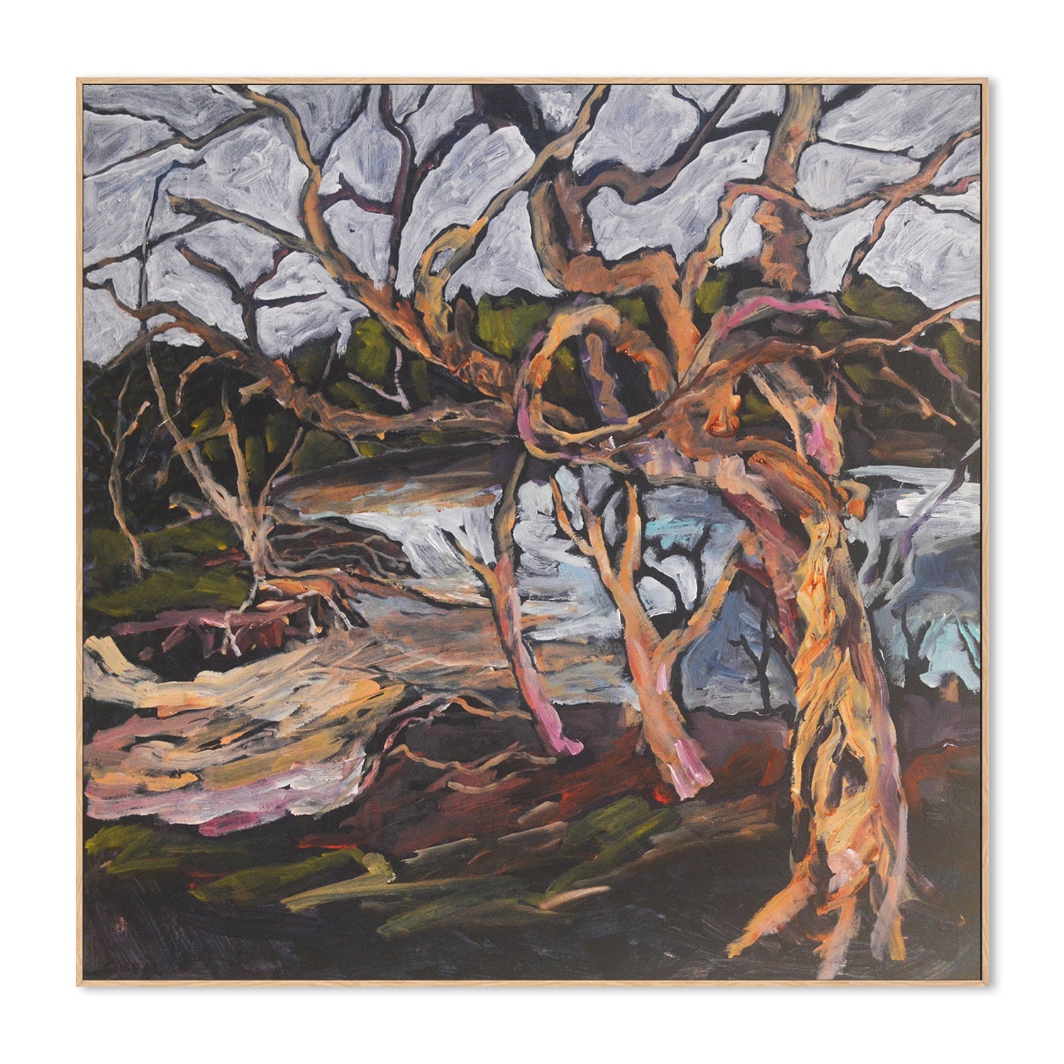 wall-art-print-canvas-poster-framed-Paperbarks At The Lake , By Christine Read-4