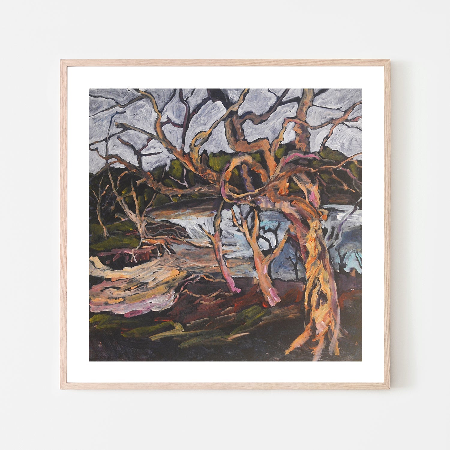 wall-art-print-canvas-poster-framed-Paperbarks At The Lake , By Christine Read-6