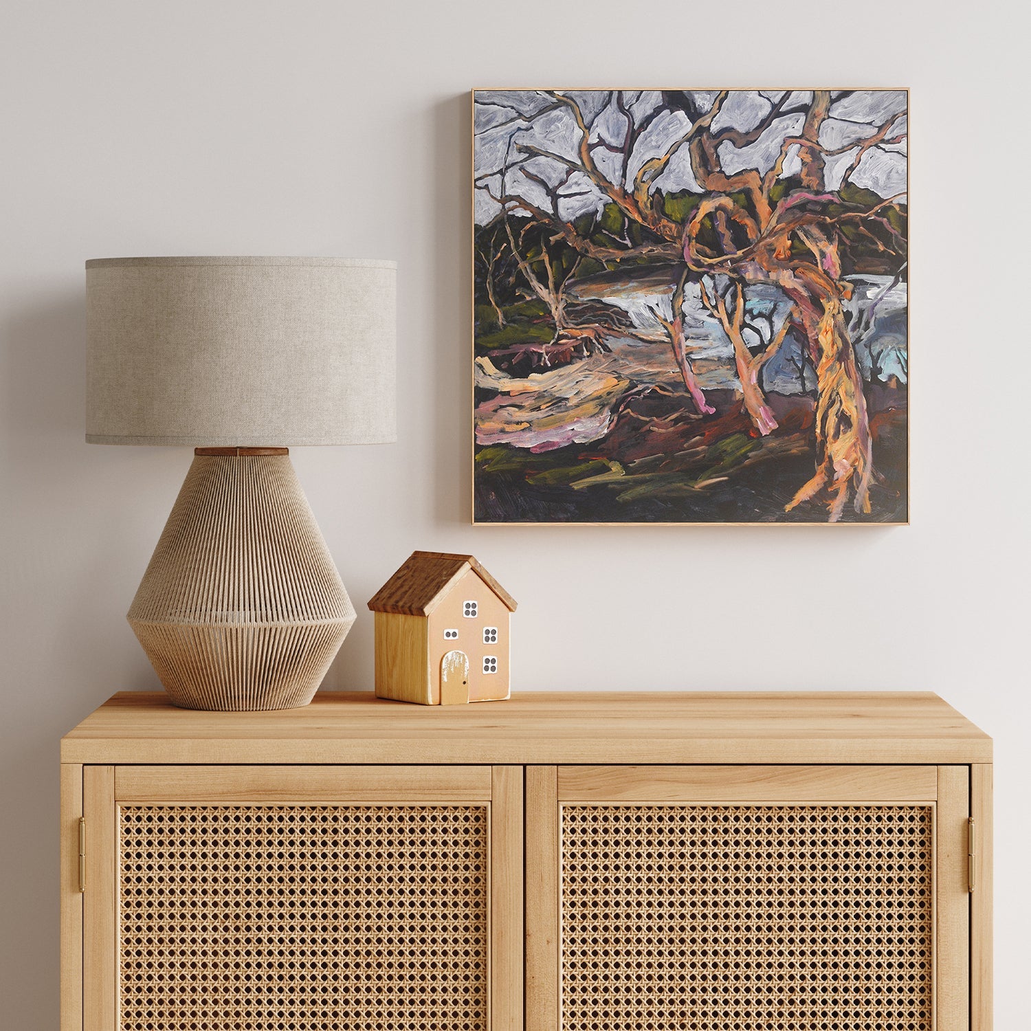 wall-art-print-canvas-poster-framed-Paperbarks At The Lake , By Christine Read-7