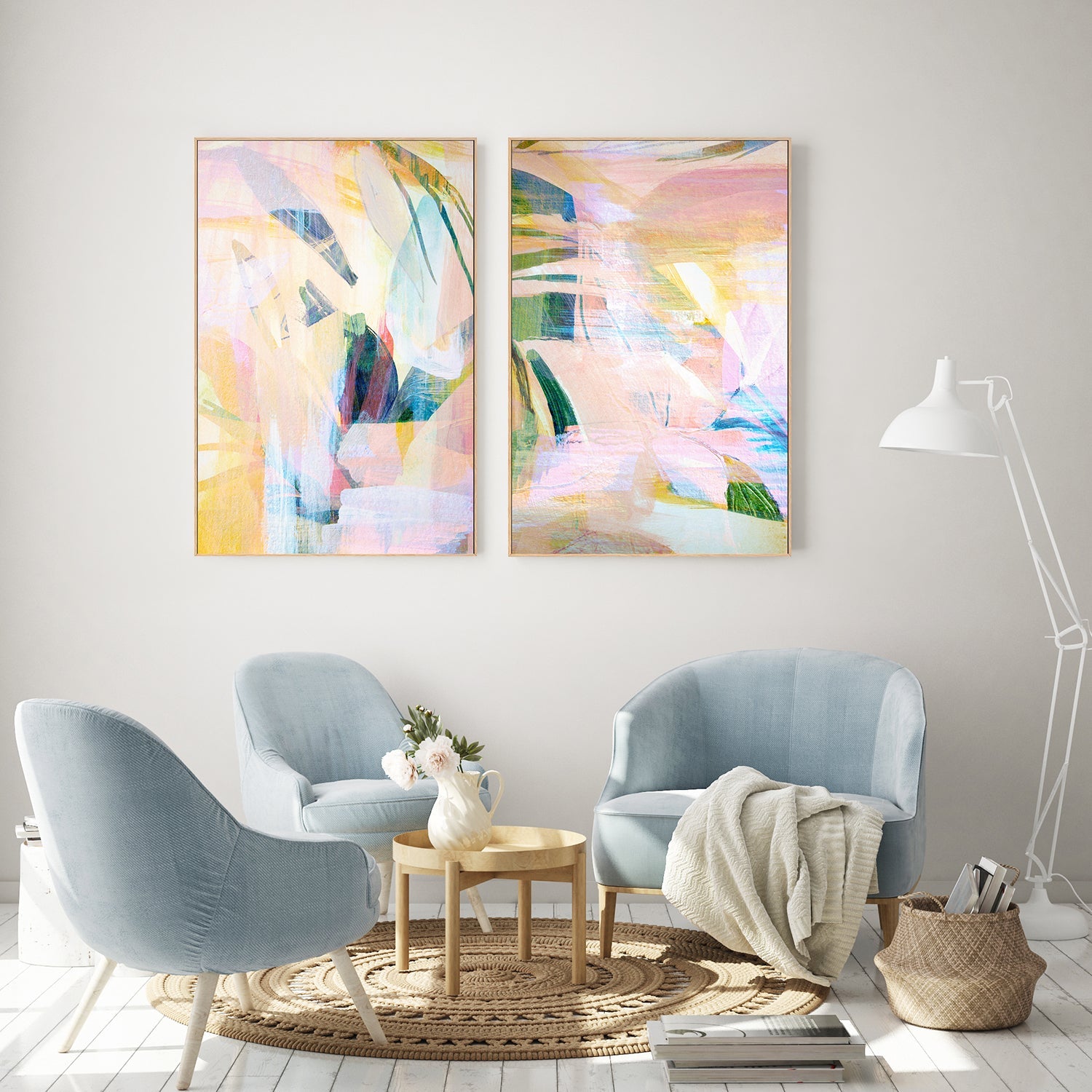 wall-art-print-canvas-poster-framed-Paradise Sunrise, Style A & B, Set Of 2 , By Hope Bainbridge-7