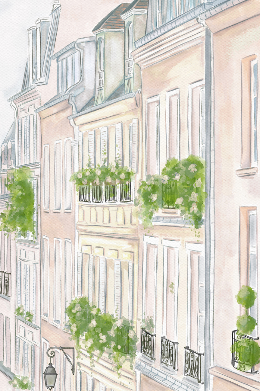 wall-art-print-canvas-poster-framed-Paris Buildings , By Leah Straatsma-1