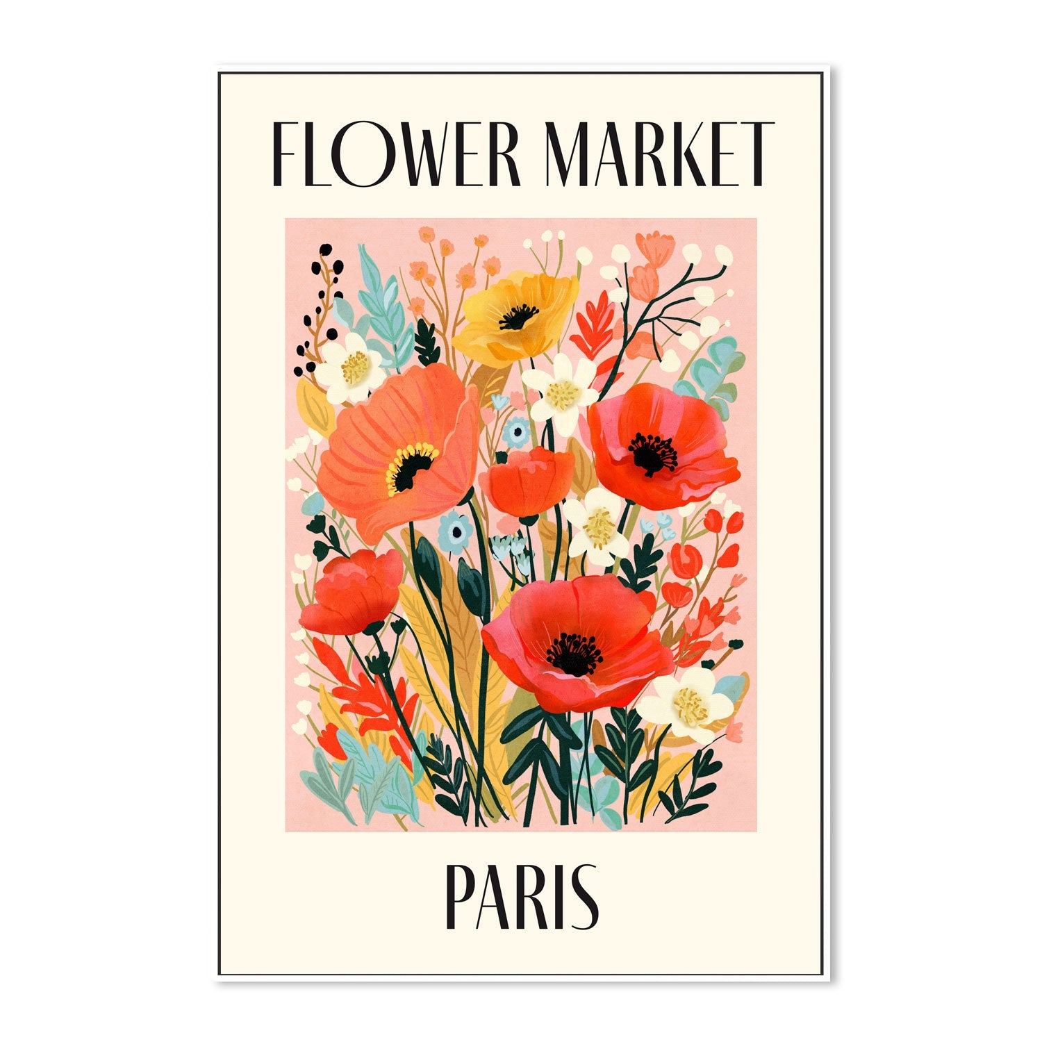 wall-art-print-canvas-poster-framed-Paris, Flower Market , By Lia Nell-5