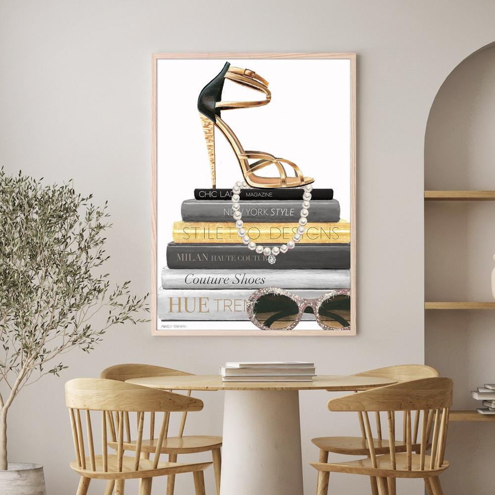 wall-art-print-canvas-poster-framed-Paris Style Gold, Style A-7