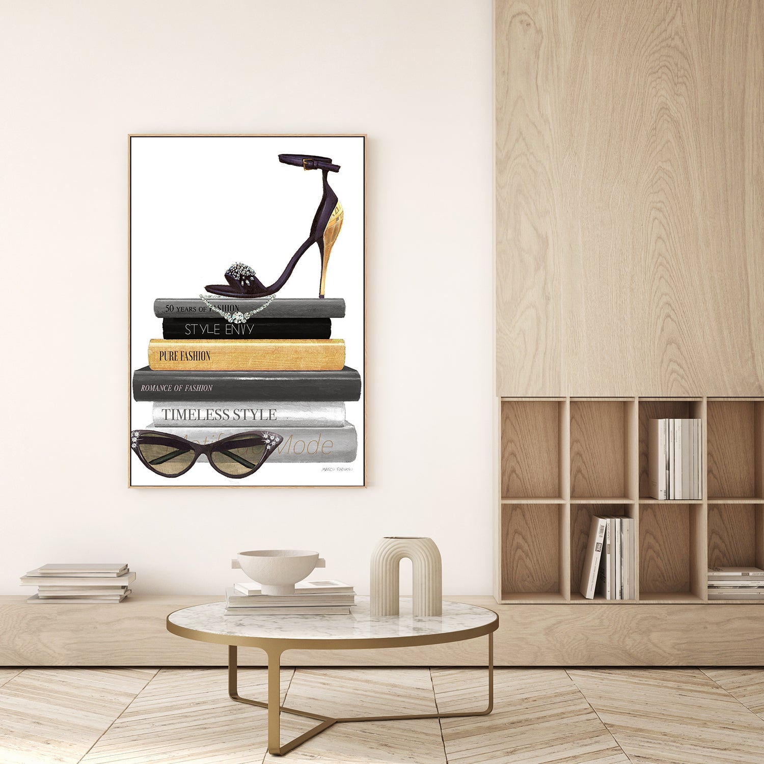 wall-art-print-canvas-poster-framed-Paris Style Gold, Style C-9