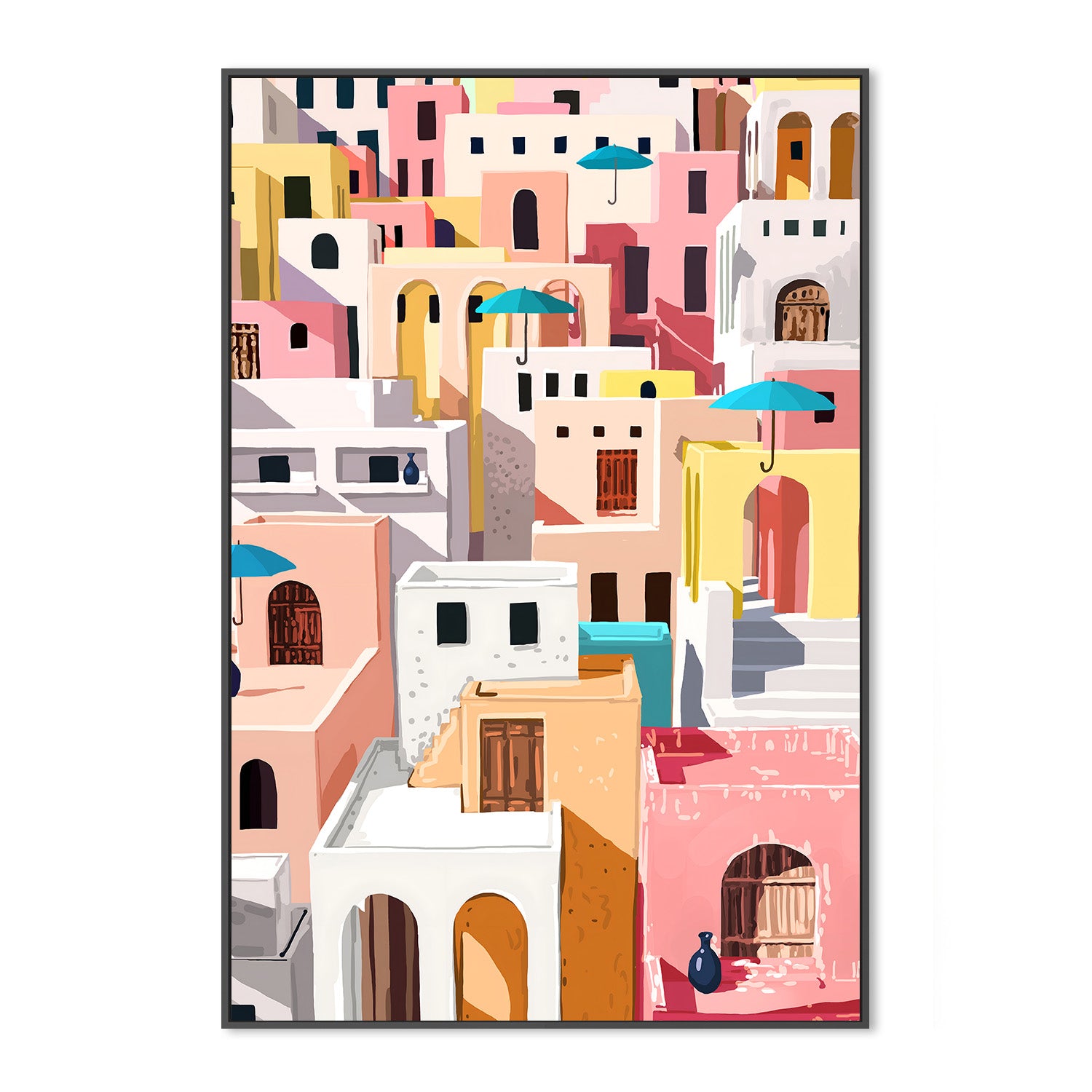 wall-art-print-canvas-poster-framed-Pastel Cityscape-3