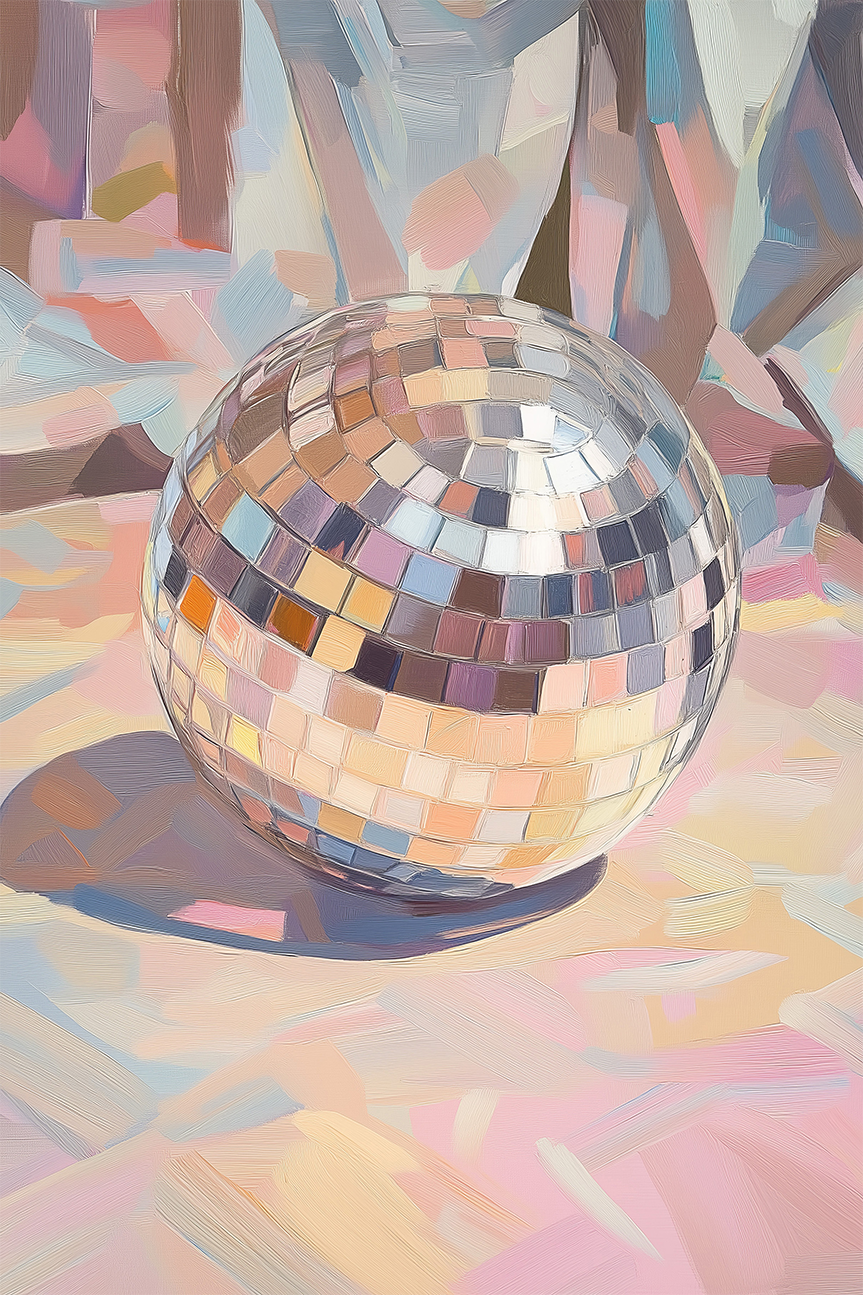 wall-art-print-canvas-poster-framed-Pastel Disco Ball , By Melloi Art Prints-1