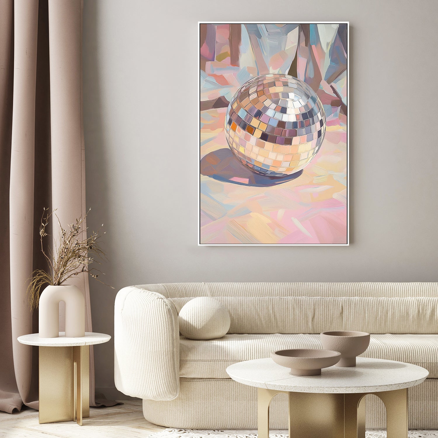 wall-art-print-canvas-poster-framed-Pastel Disco Ball , By Melloi Art Prints-7