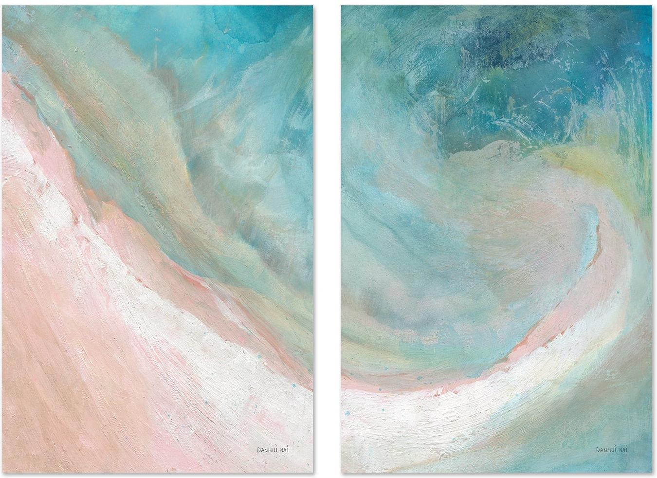 wall-art-print-canvas-poster-framed-Pastel Landscape, Style A & B, Set Of 2 , By Danhui Nai-GIOIA-WALL-ART