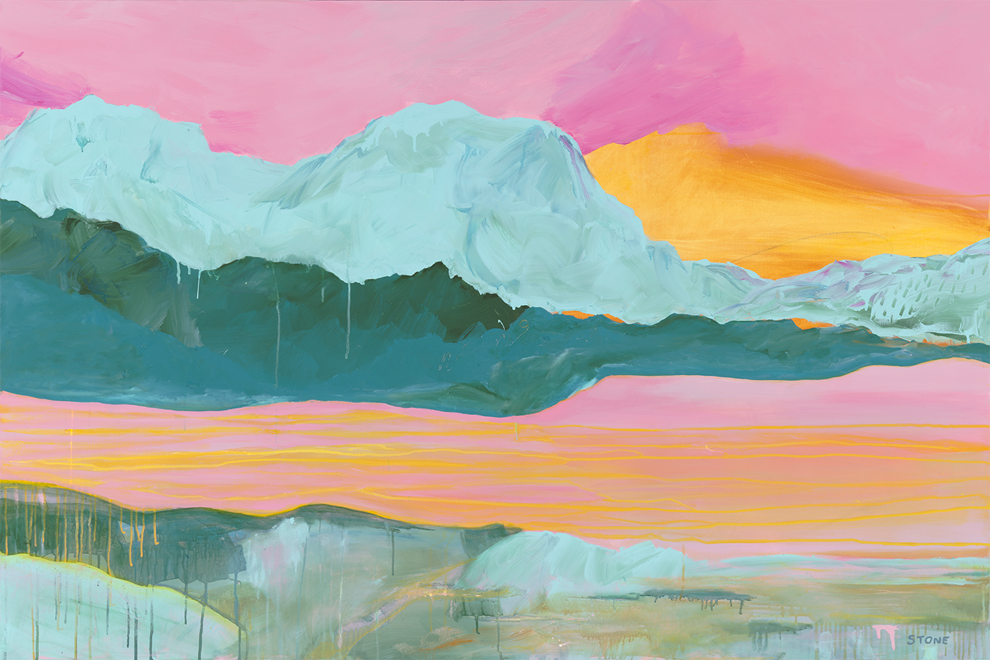 wall-art-print-canvas-poster-framed-Pastel Peaks , By Belinda Stone-GIOIA-WALL-ART