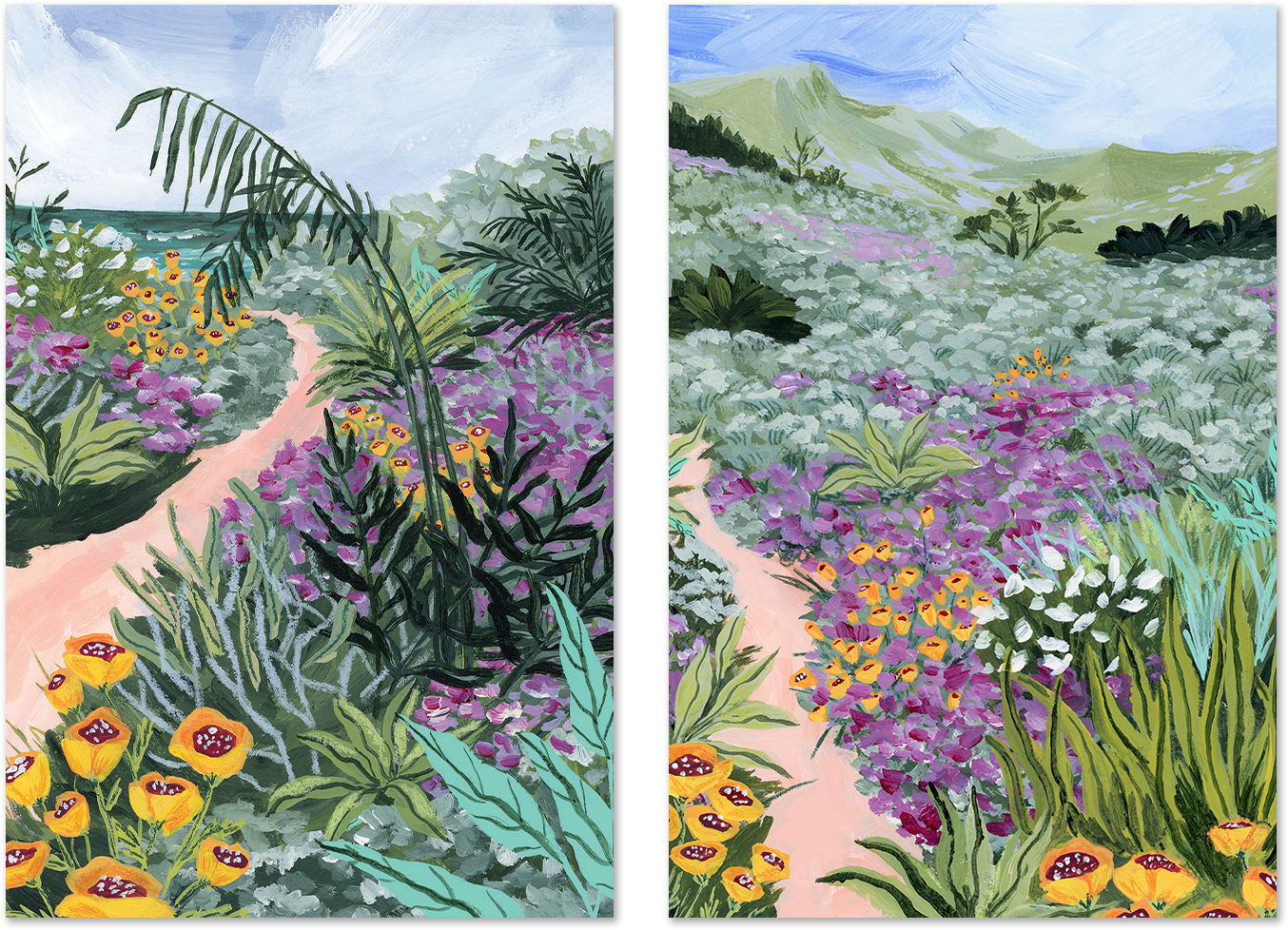 wall-art-print-canvas-poster-framed-Path to the Pacific, Set of 2-1