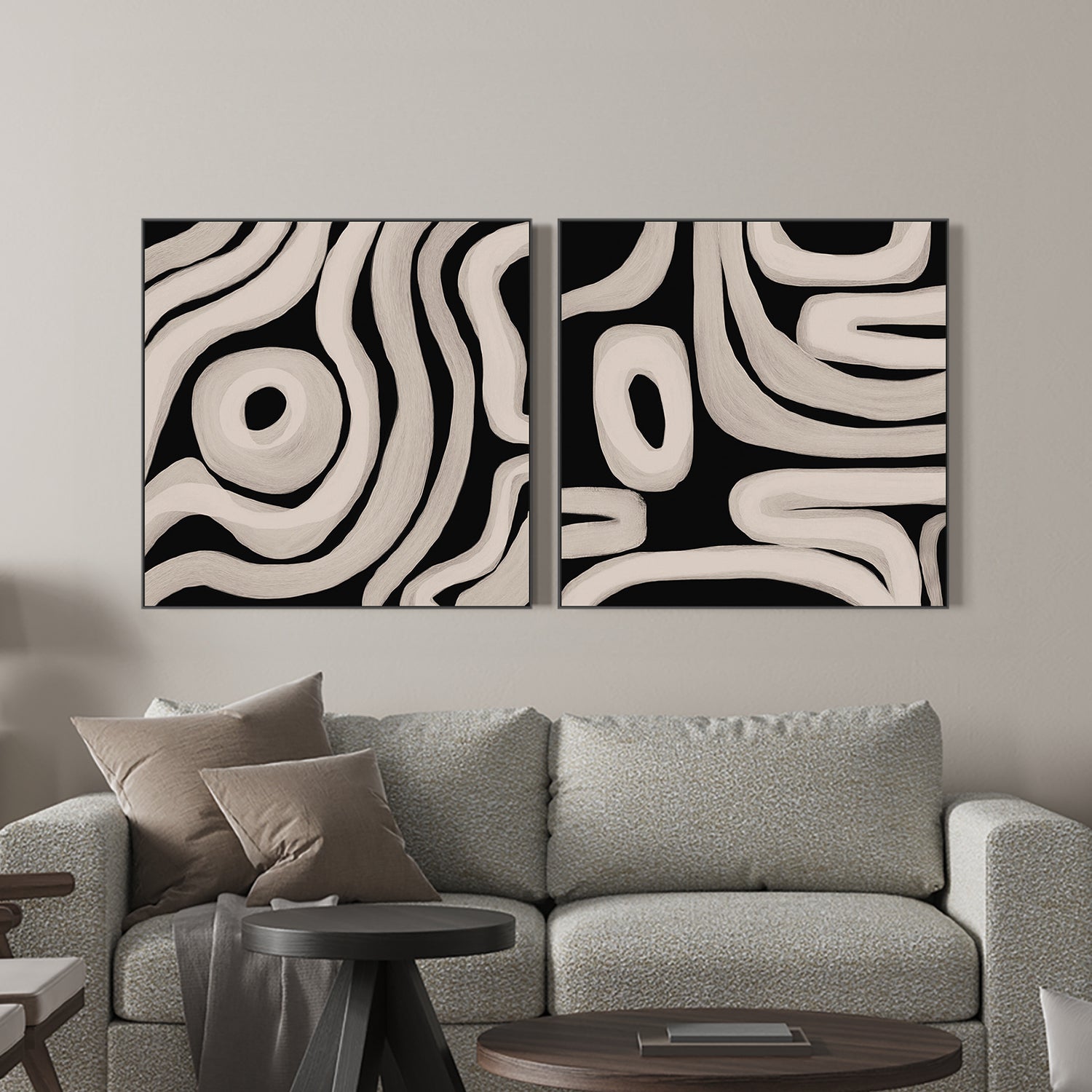 wall-art-print-canvas-poster-framed-Patterns Of Movement, Style A & B, Set Of 2 , By Rohan Sharma-2