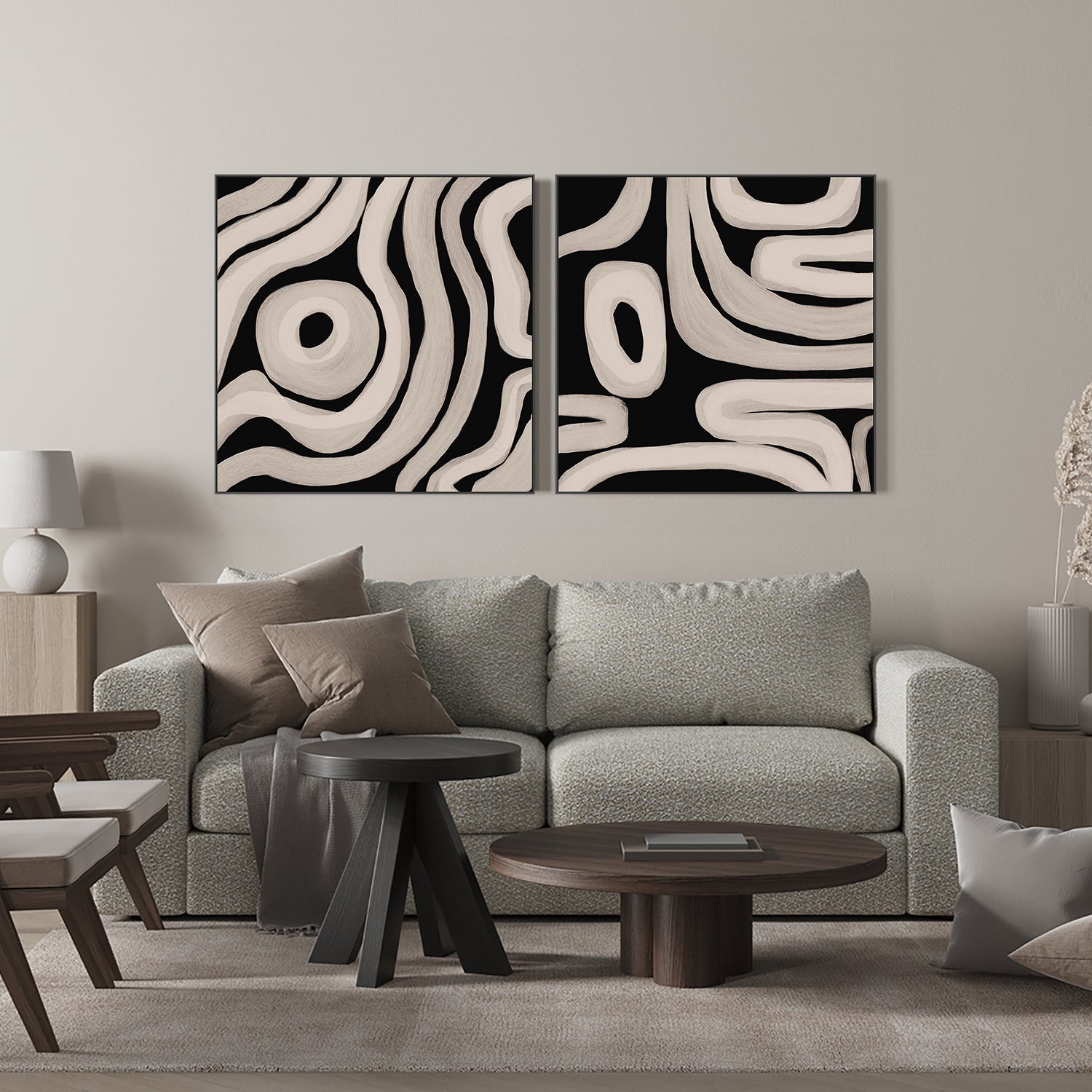 wall-art-print-canvas-poster-framed-Patterns Of Movement, Style A & B, Set Of 2 , By Rohan Sharma-7