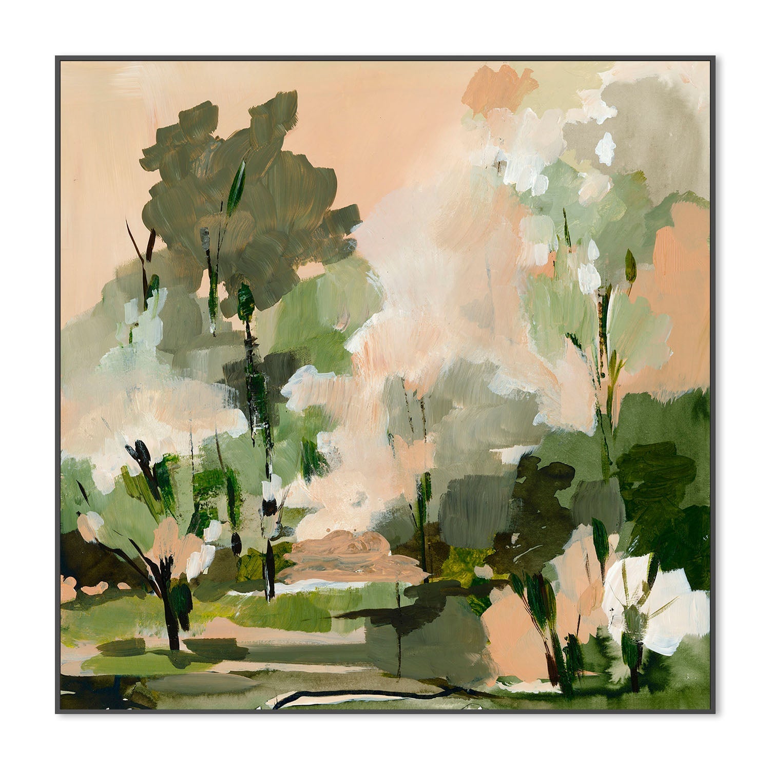 wall-art-print-canvas-poster-framed-Peach Green Forest , By Amelia Aveline-3