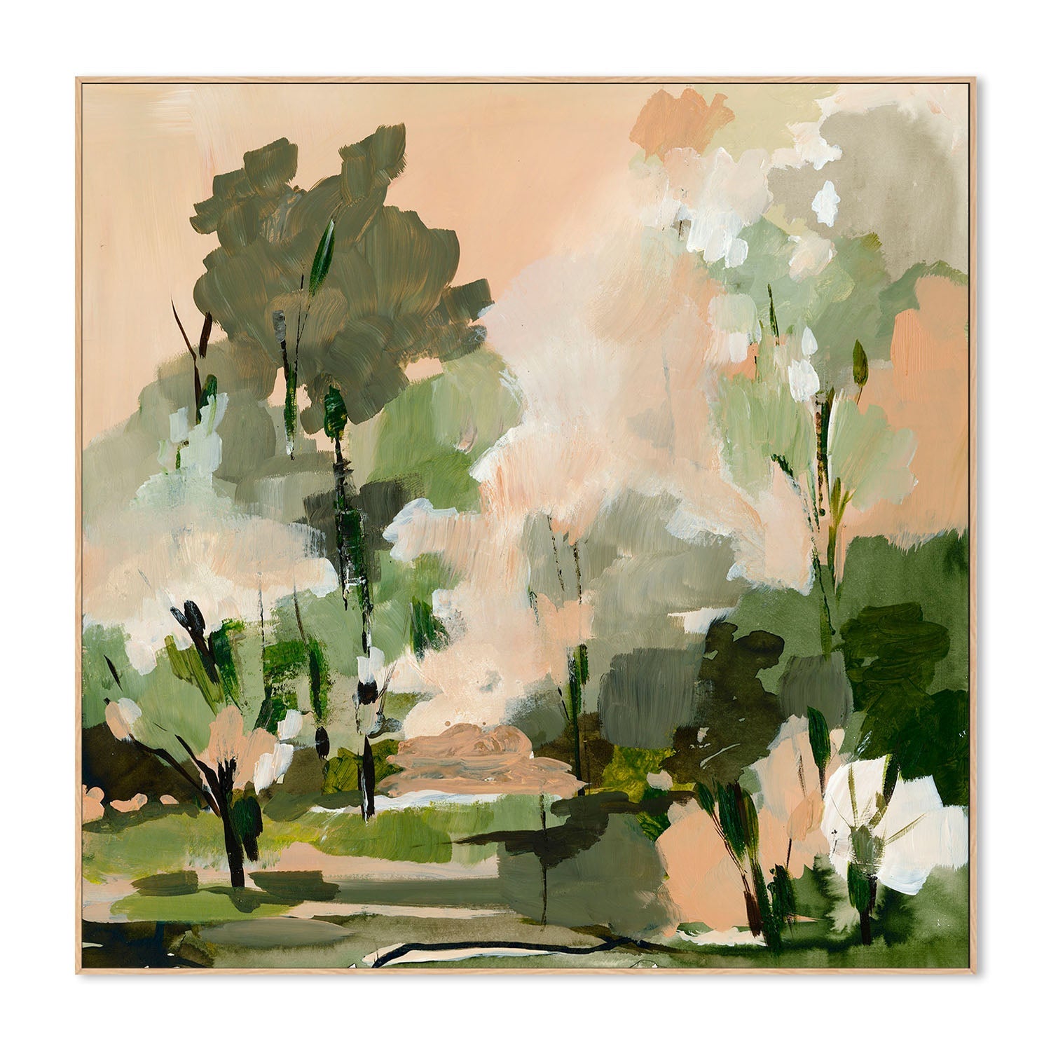 wall-art-print-canvas-poster-framed-Peach Green Forest , By Amelia Aveline-4