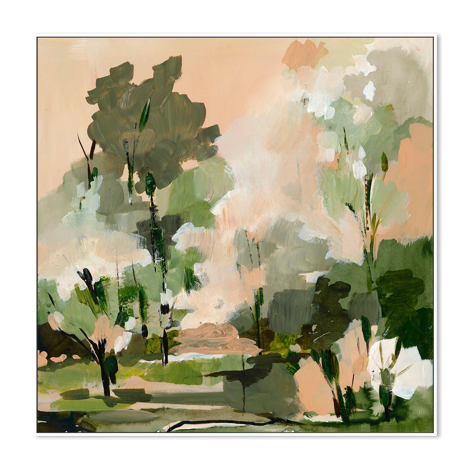 wall-art-print-canvas-poster-framed-Peach Green Forest , By Amelia Aveline-5