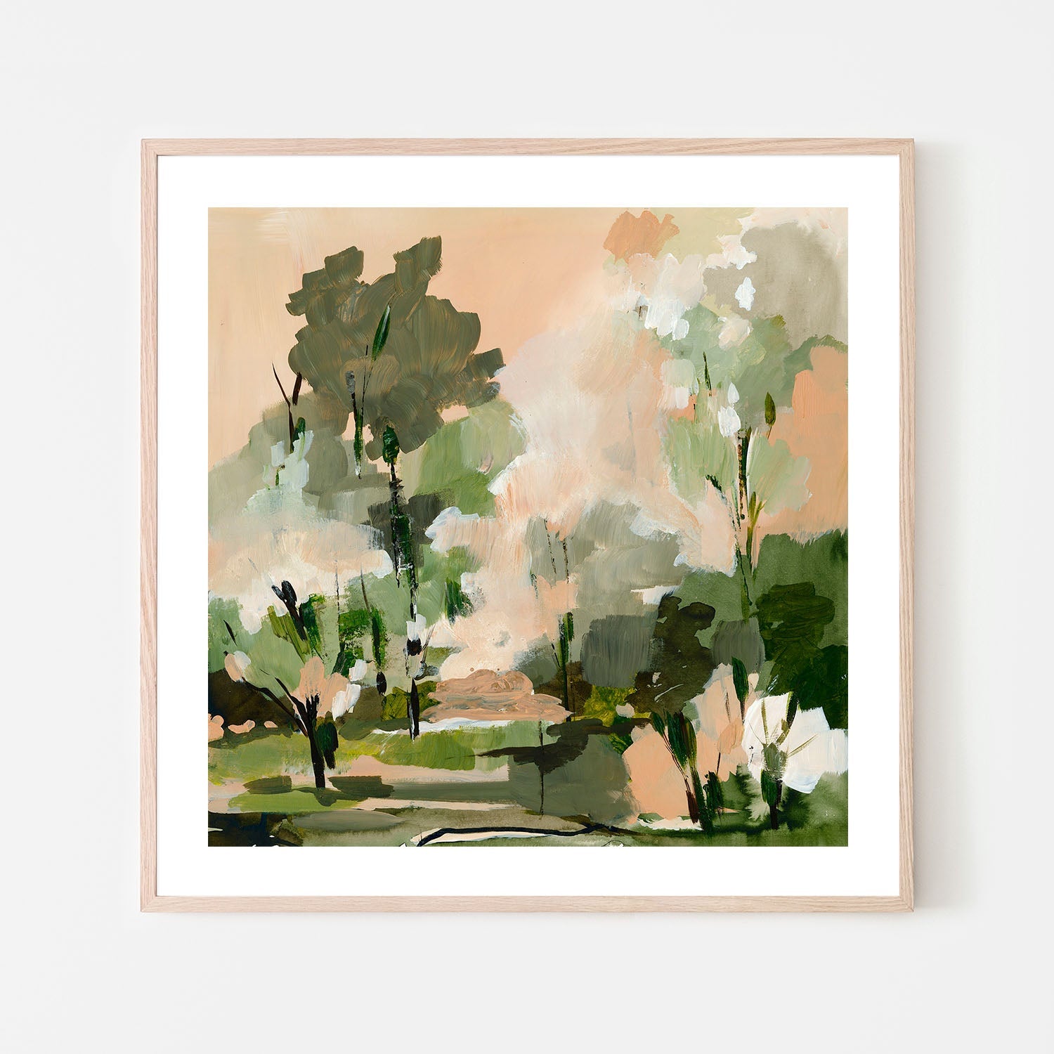 wall-art-print-canvas-poster-framed-Peach Green Forest , By Amelia Aveline-6