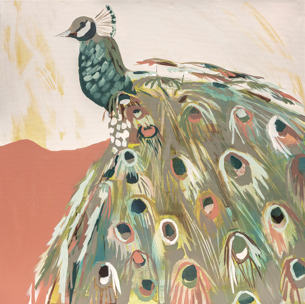 wall-art-print-canvas-poster-framed-Peacock Salmon , By Jenny Westenhofer Art-1
