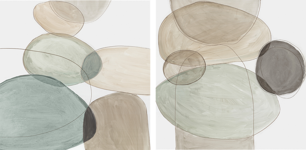 wall-art-print-canvas-poster-framed-Pebble Stones, Style A & B, Set Of 2 , By Tom Reeves-1