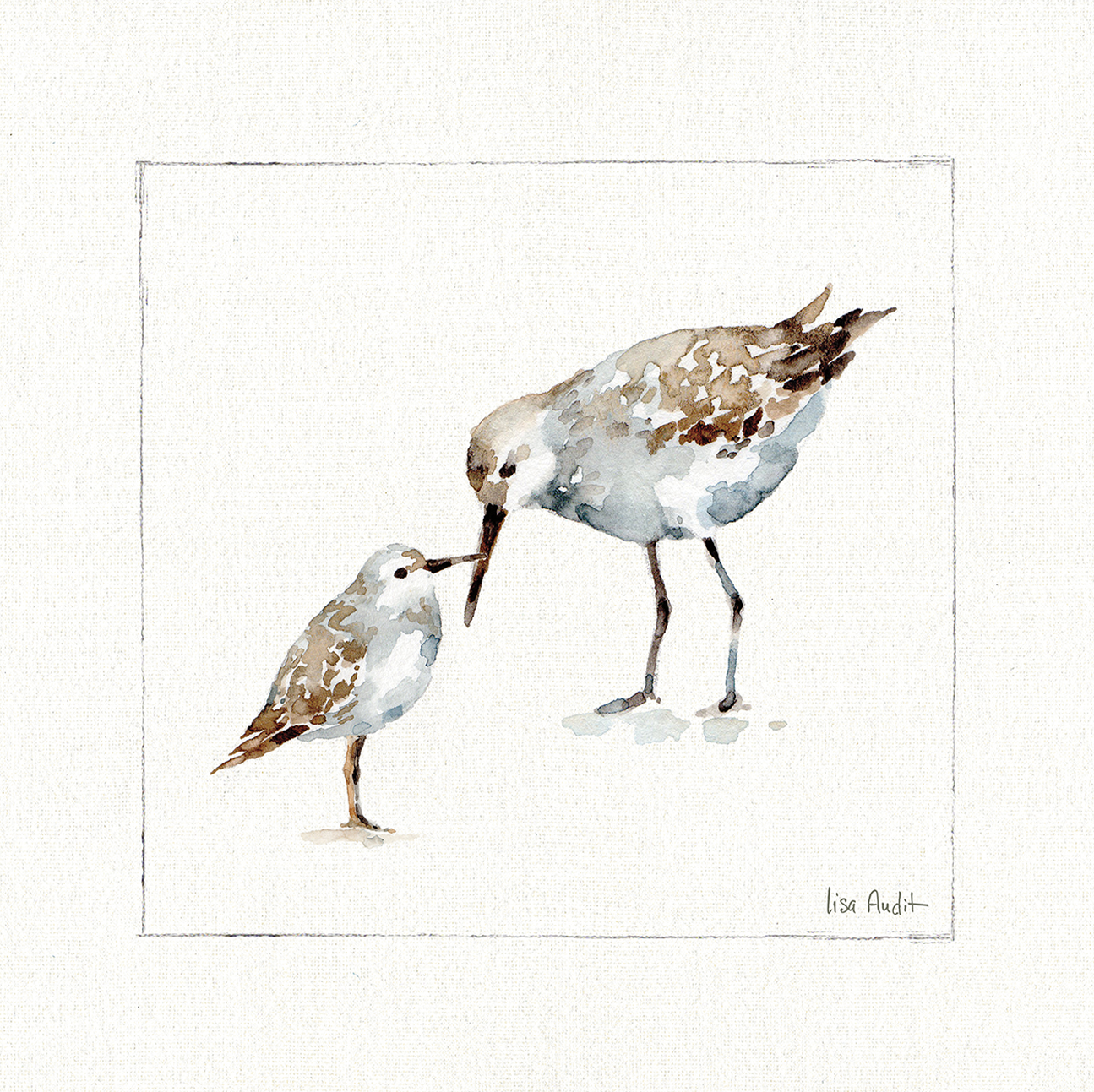 wall-art-print-canvas-poster-framed-Pebbles And Sandpipers, Style B , By Lisa Audit-GIOIA-WALL-ART