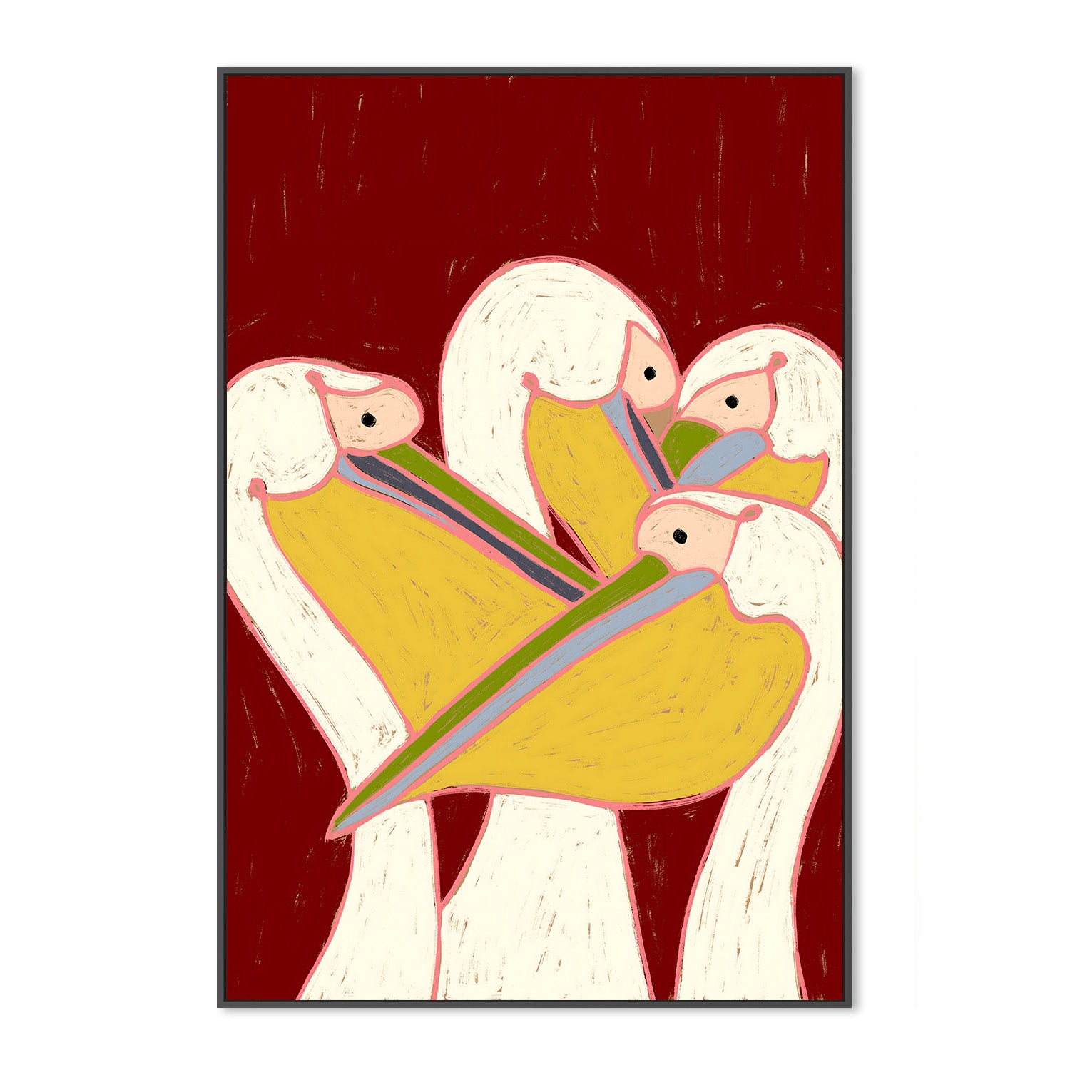 wall-art-print-canvas-poster-framed-Pelicans of the Burgundy Sky-3