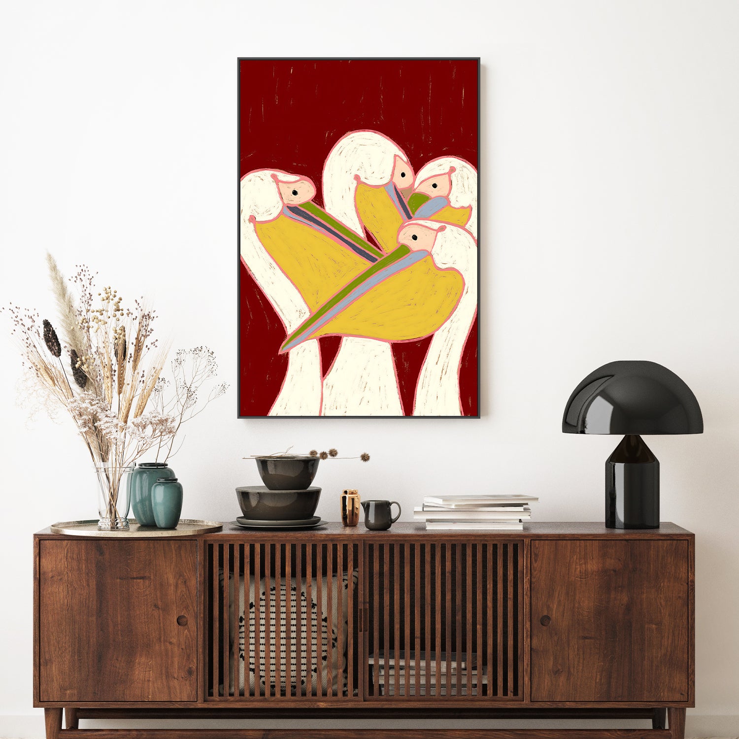 wall-art-print-canvas-poster-framed-Pelicans of the Burgundy Sky-7