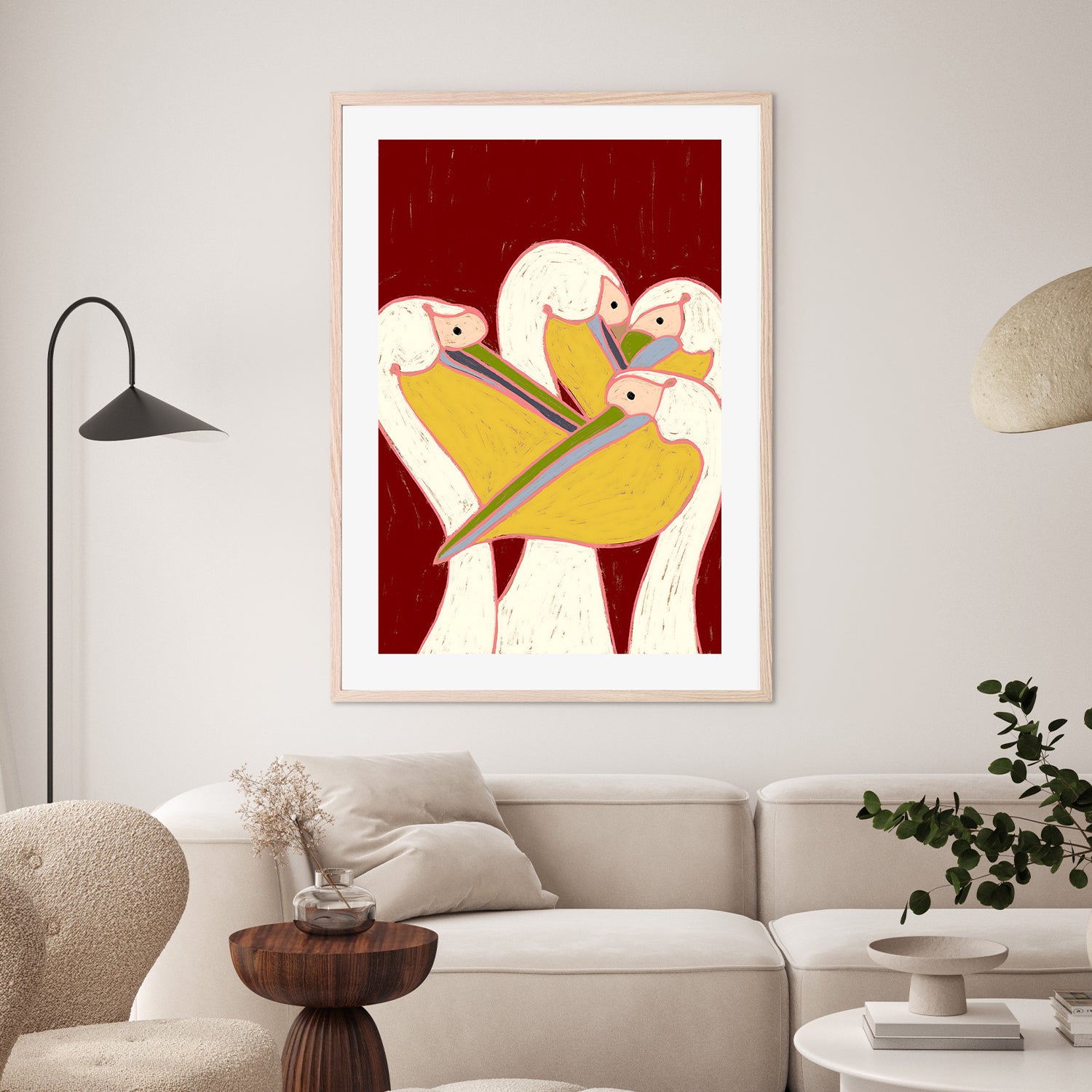 wall-art-print-canvas-poster-framed-Pelicans of the Burgundy Sky-8