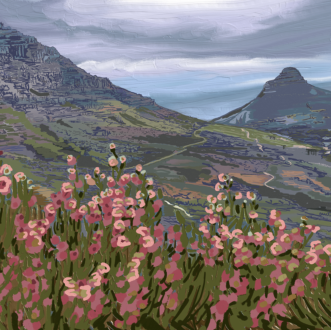 wall-art-print-canvas-poster-framed-Petals and Peaks, Cape Town, South Africa, 2024 , By Jenna Alheit-1