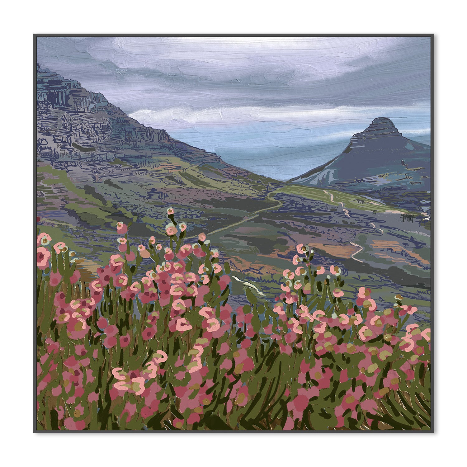 wall-art-print-canvas-poster-framed-Petals and Peaks, Cape Town, South Africa, 2024 , By Jenna Alheit-3