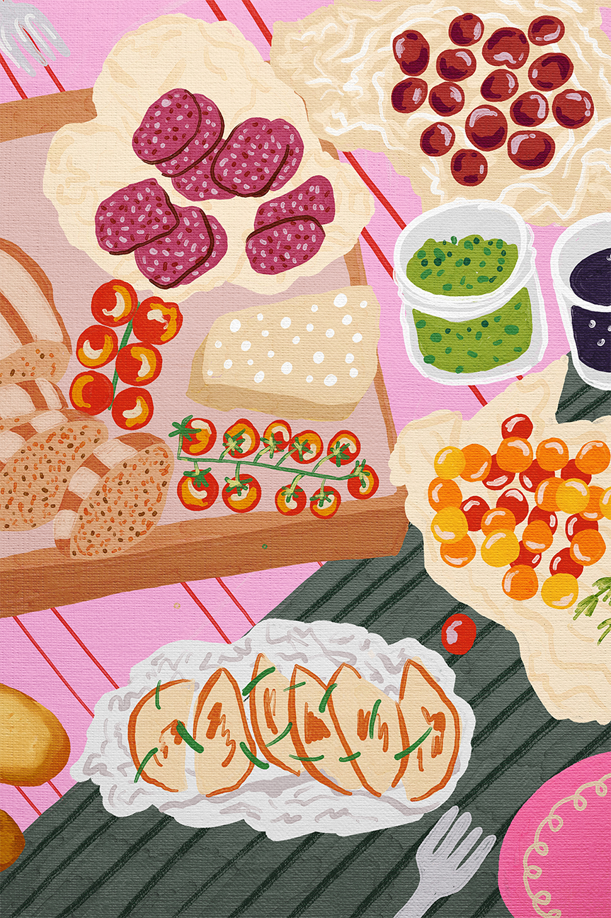 wall-art-print-canvas-poster-framed-Picnic Charcuterie Board , By Kartika Paramita-1