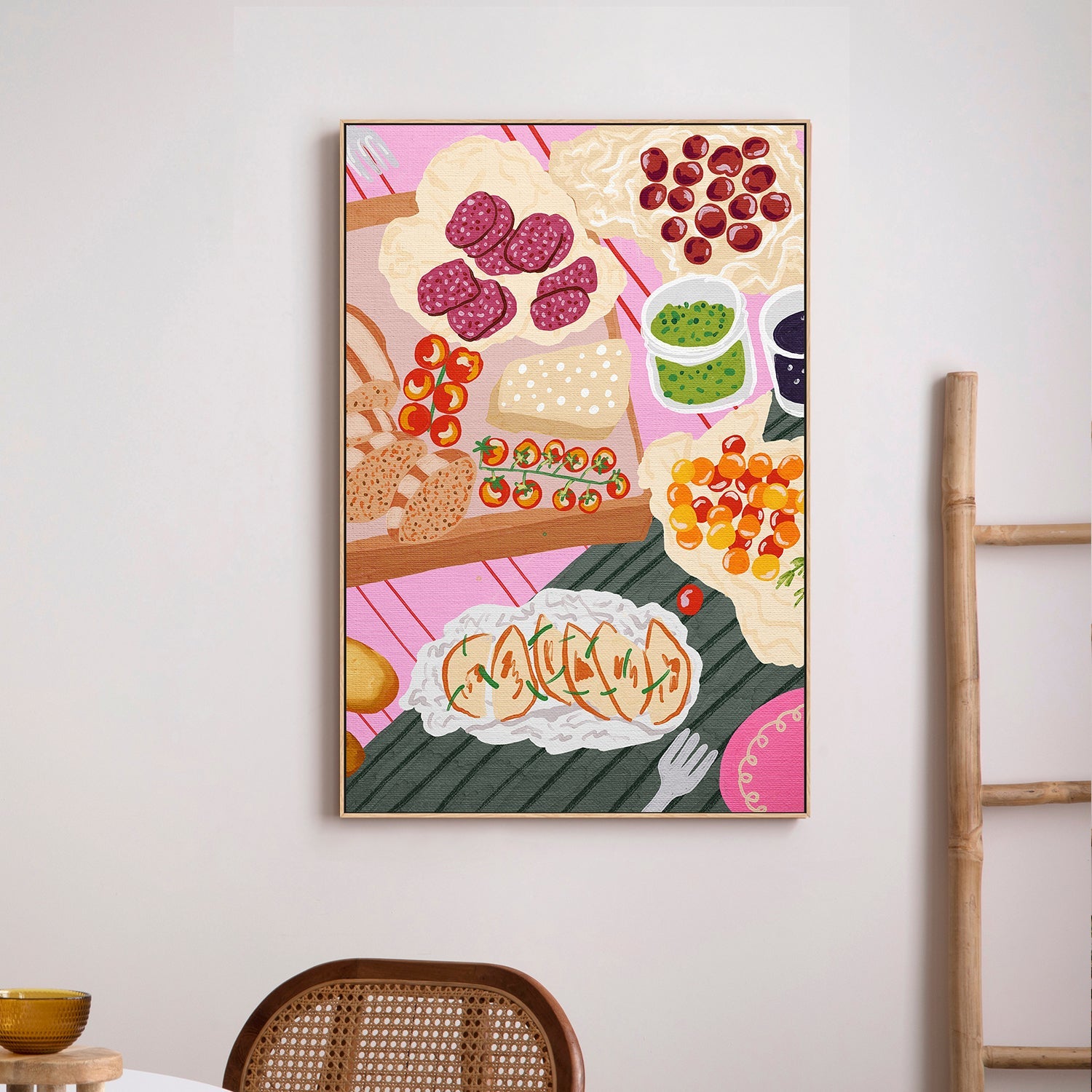 wall-art-print-canvas-poster-framed-Picnic Charcuterie Board , By Kartika Paramita-2