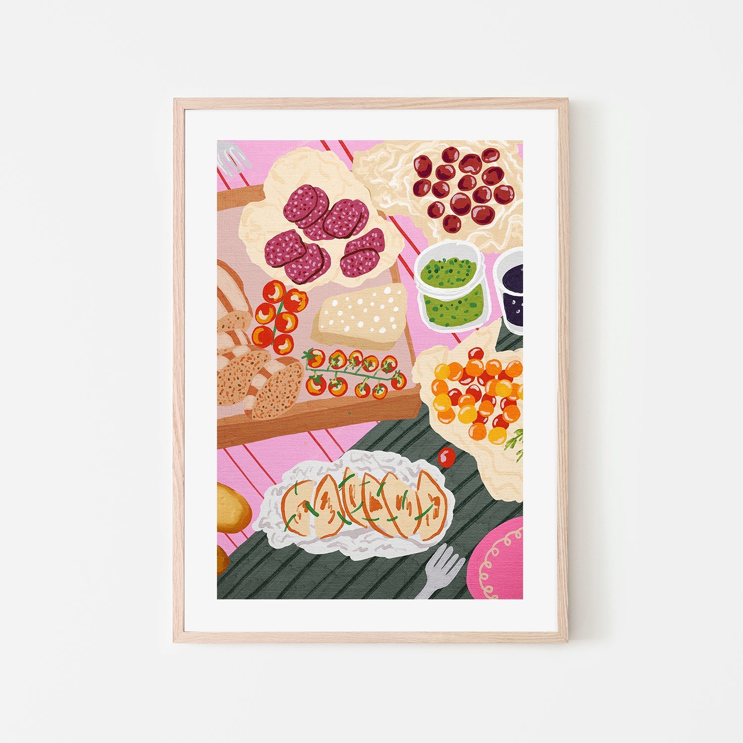 wall-art-print-canvas-poster-framed-Picnic Charcuterie Board , By Kartika Paramita-6
