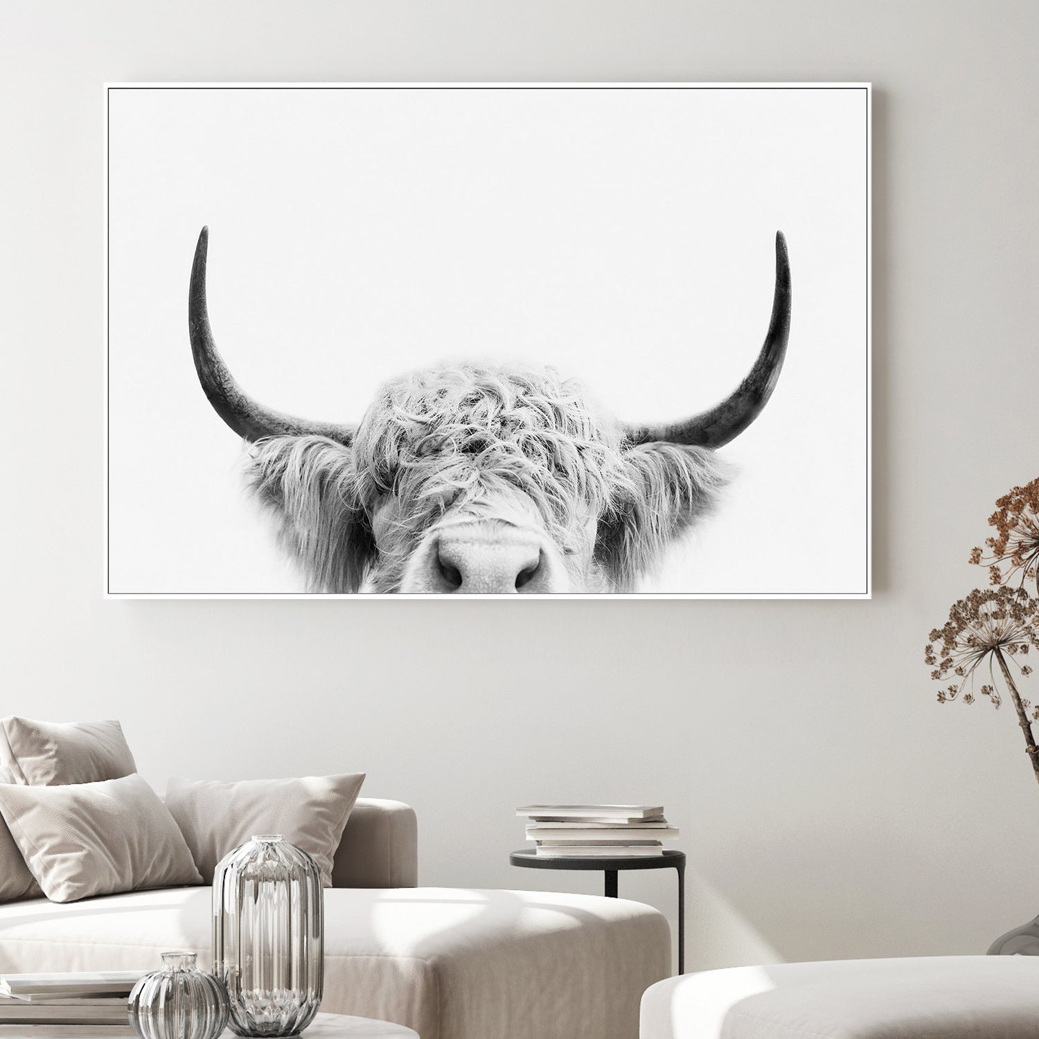 wall-art-print-canvas-poster-framed-Pienaar, Peeking Cow-2