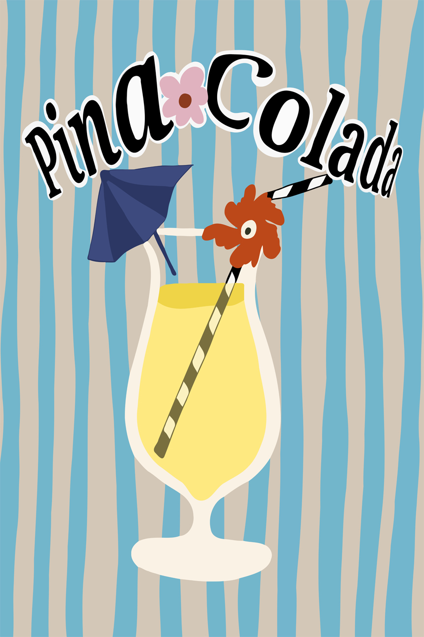 wall-art-print-canvas-poster-framed-Pina Colada , By Miho Art Studio , By Miho Art Studio-1